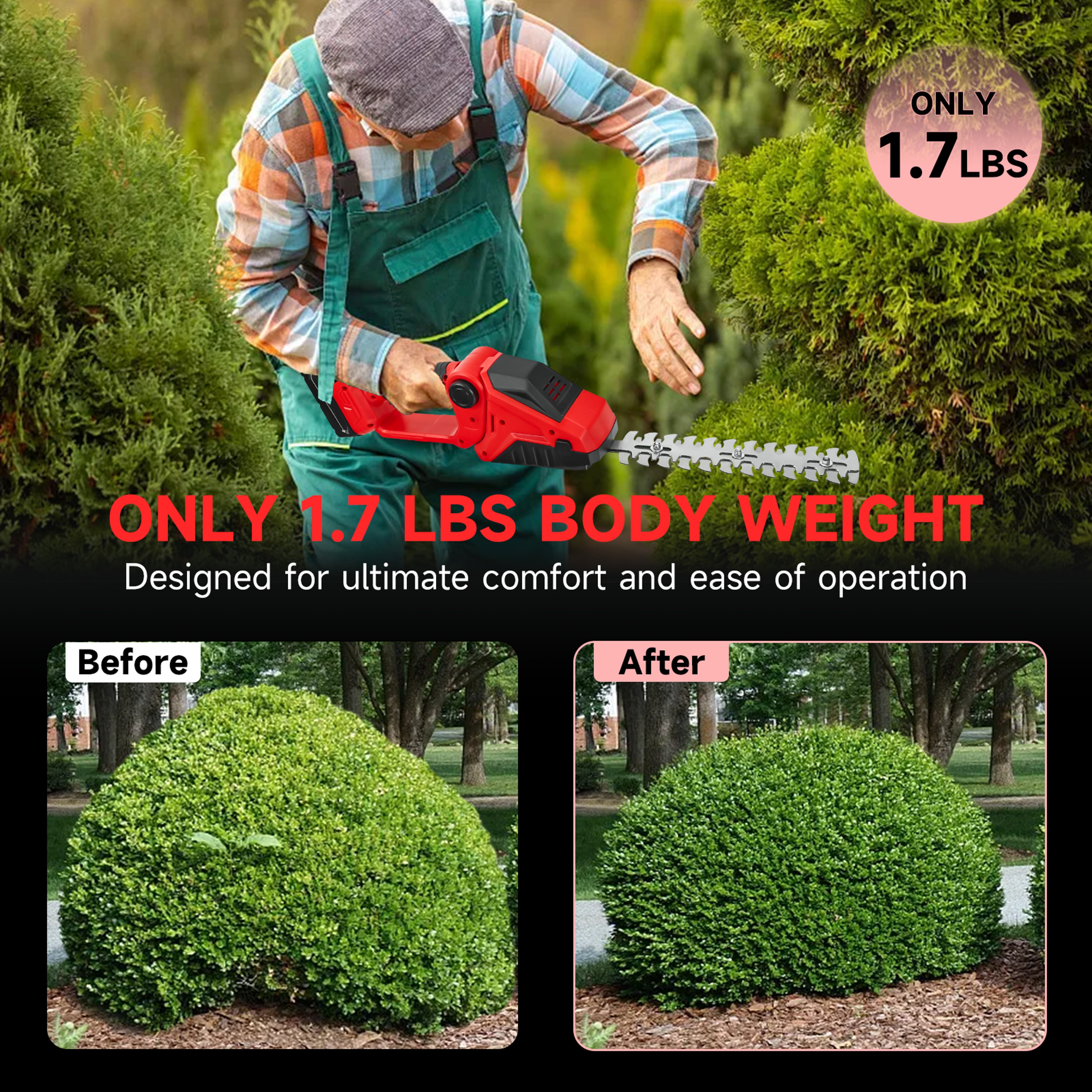 2 in 1 Cordless Hedge Trimmer and Grass Shears Tool Only – view 4