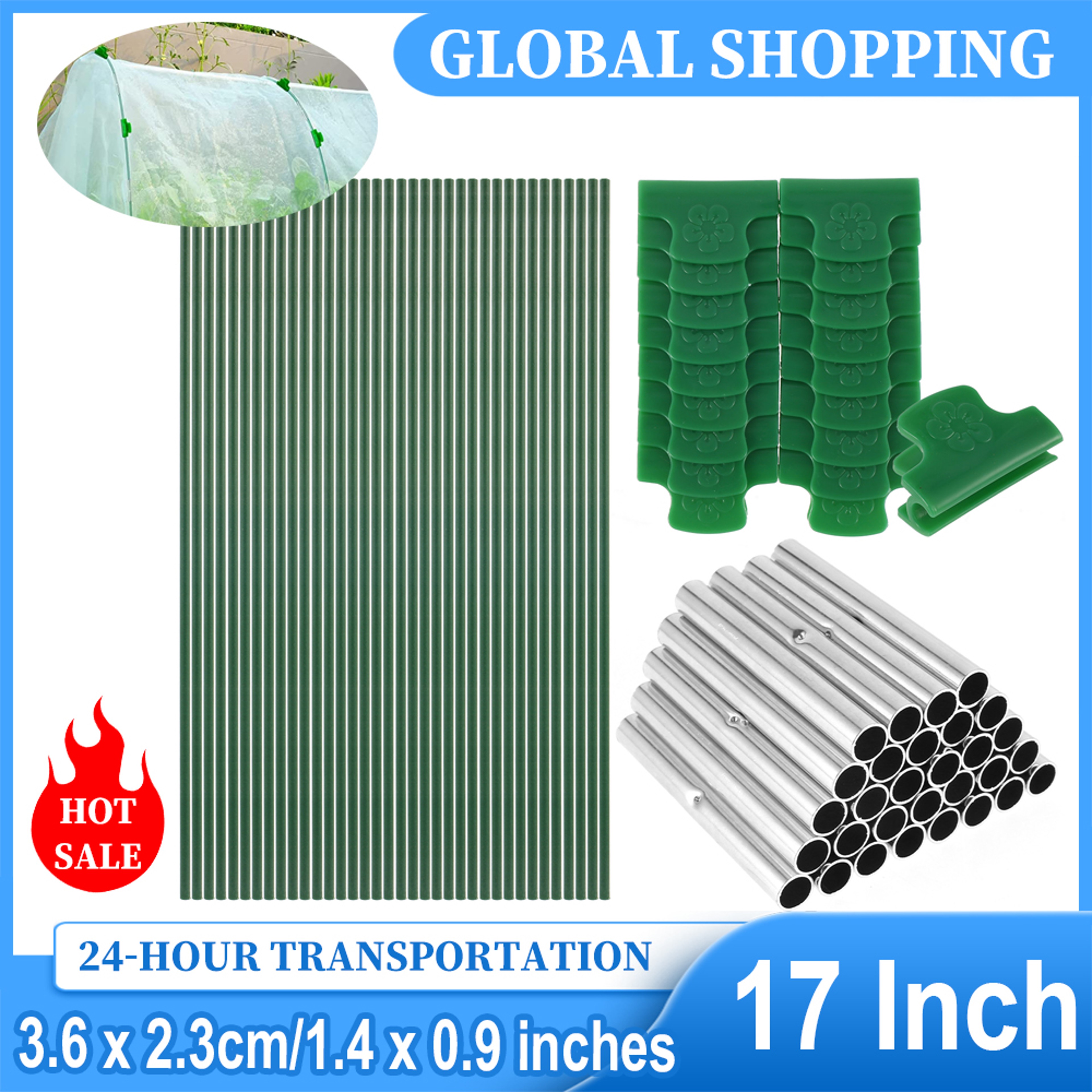 Greenhouse Hoops Garden Hoops Grow Tunnel Support Kit for Raised Beds & Plant Protection – view 1
