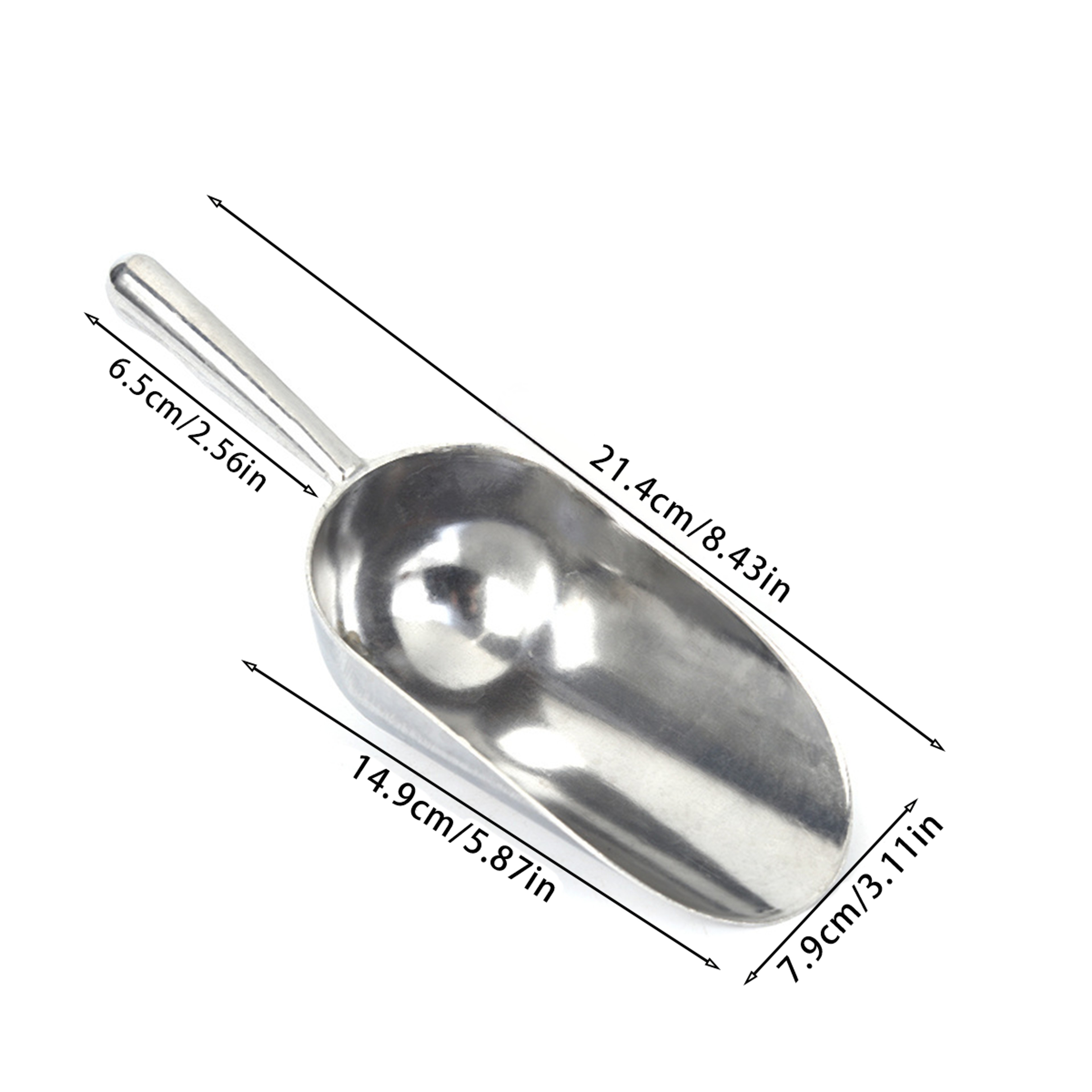 Heavy Duty Aluminum Ice Scoop for Ice, Flour, Candy & Dry Goods Storage – view 5