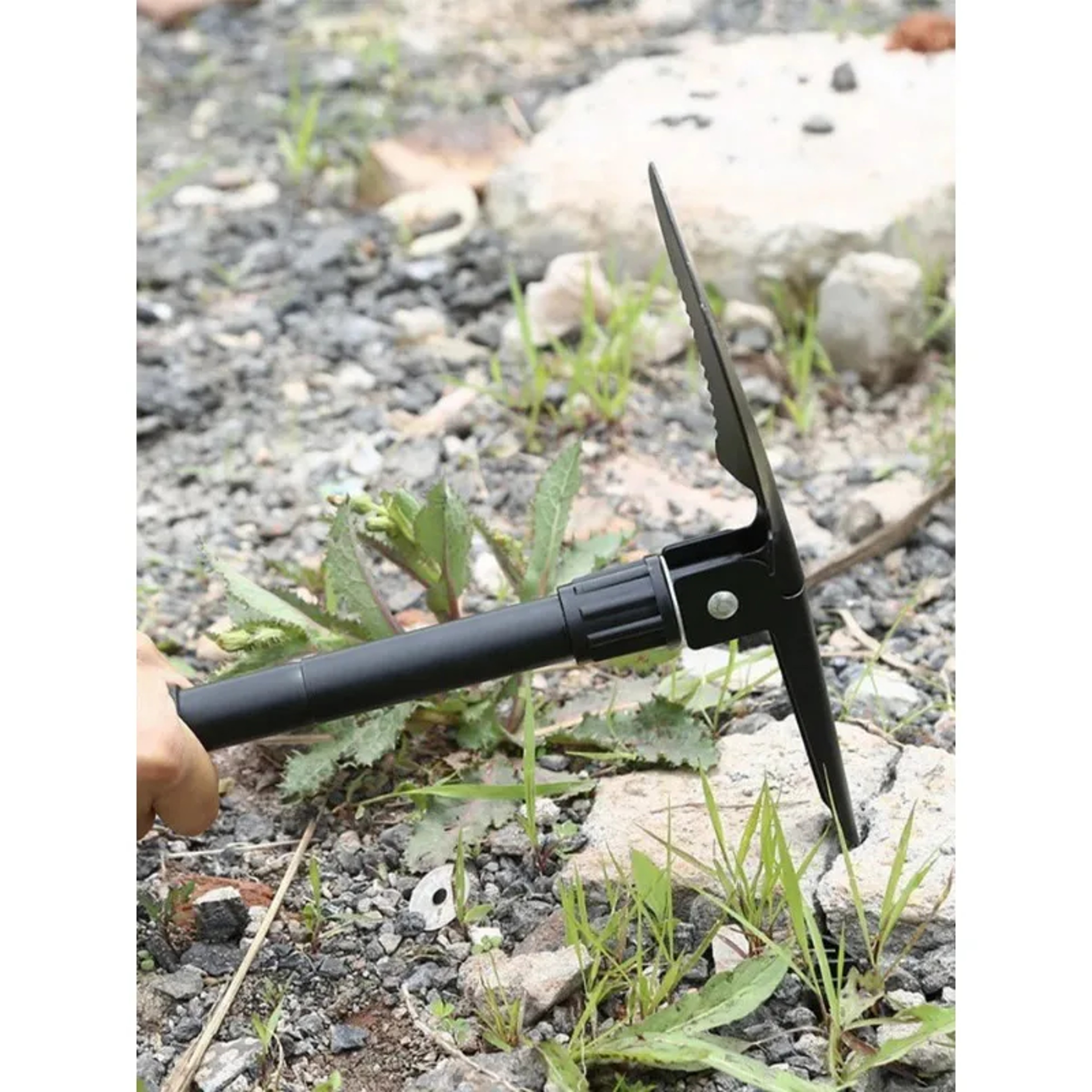 Compact Folding Camping Shovel Multi Tool With Pick For Hiking Fishing  Emergency Survival 2