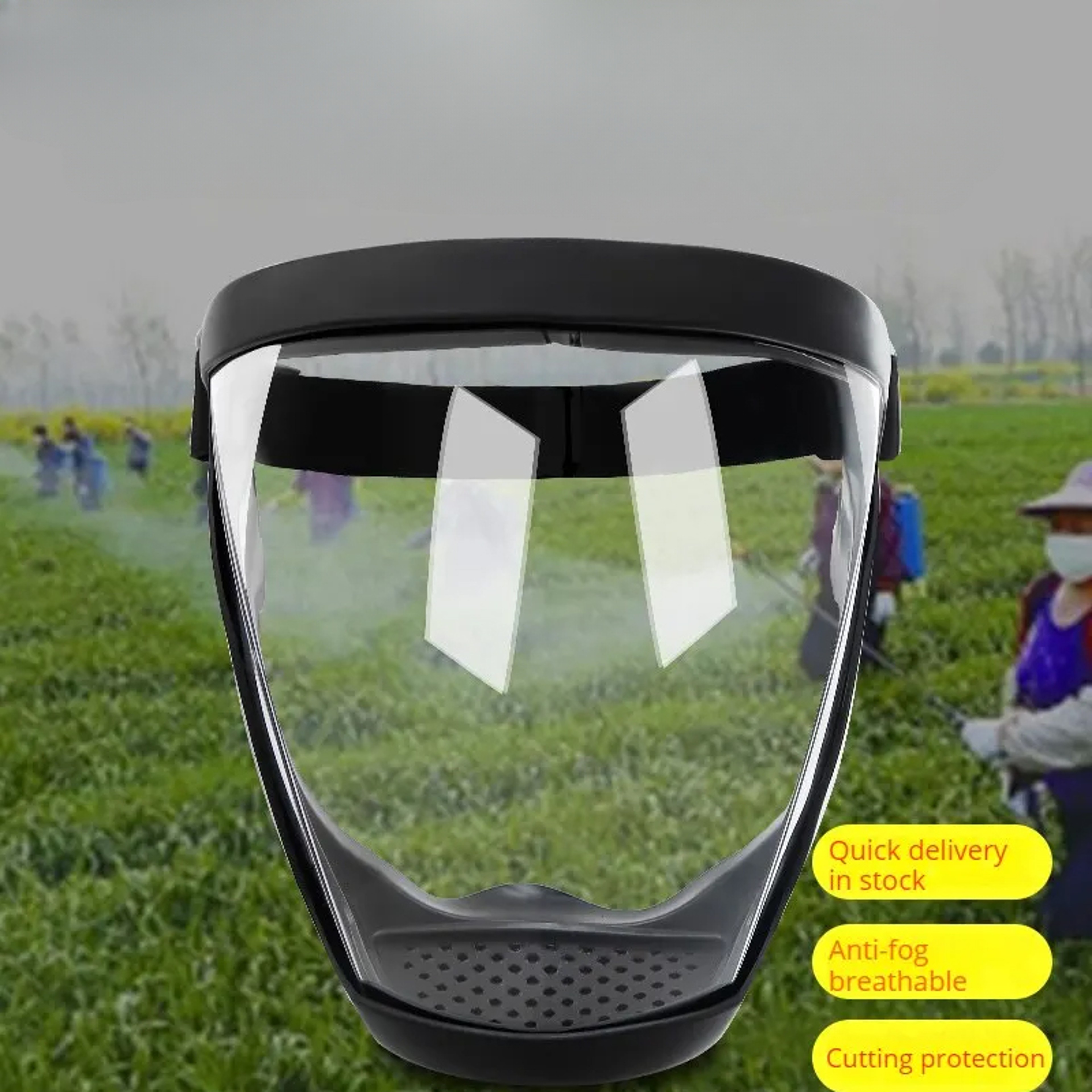 Full Face Shield Protective Mask With Transparent Safety Goggles  Replaceable Filters 1