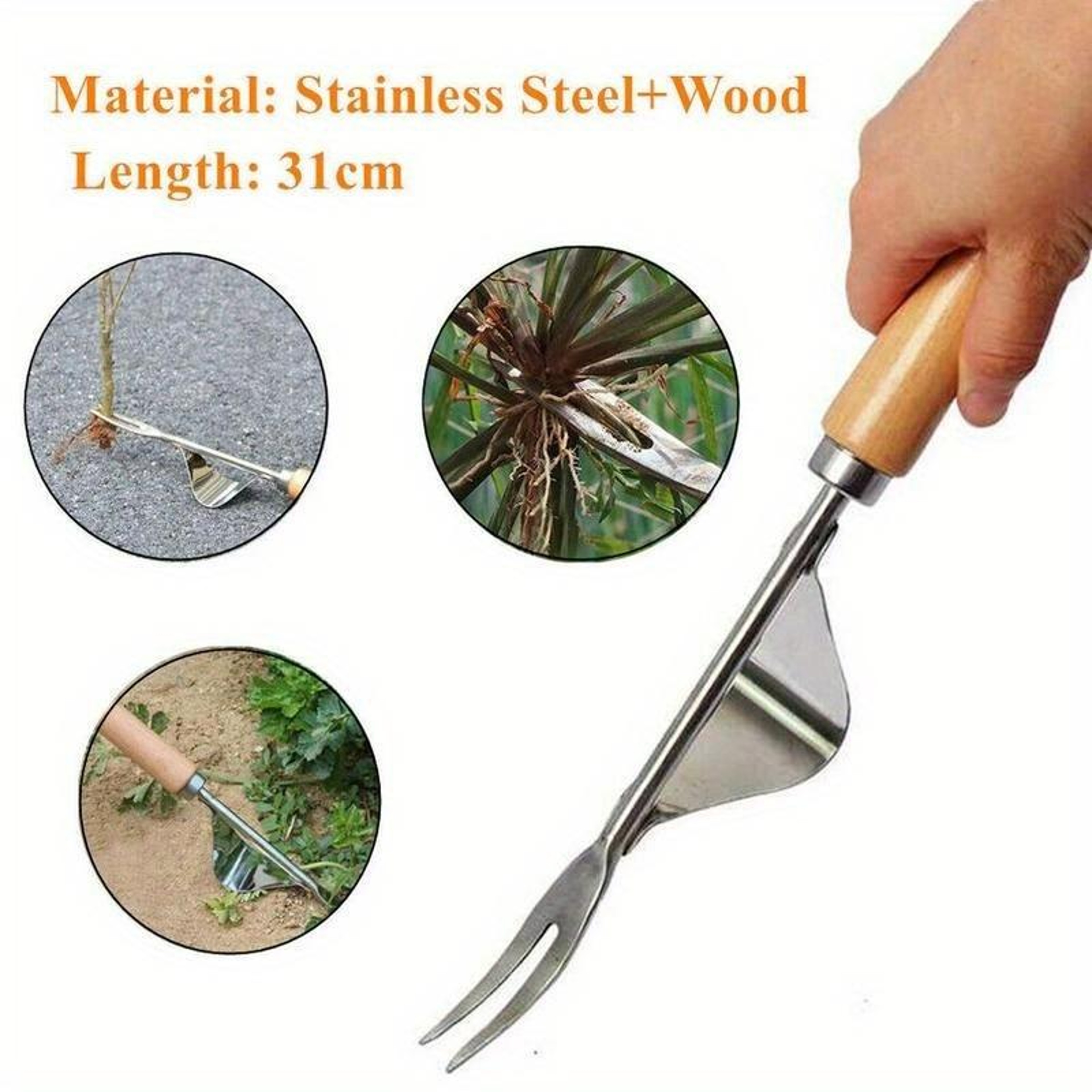 Steel Hand Weeder Root Extractor Tool For Easy Weed Puller Garden Removal 2