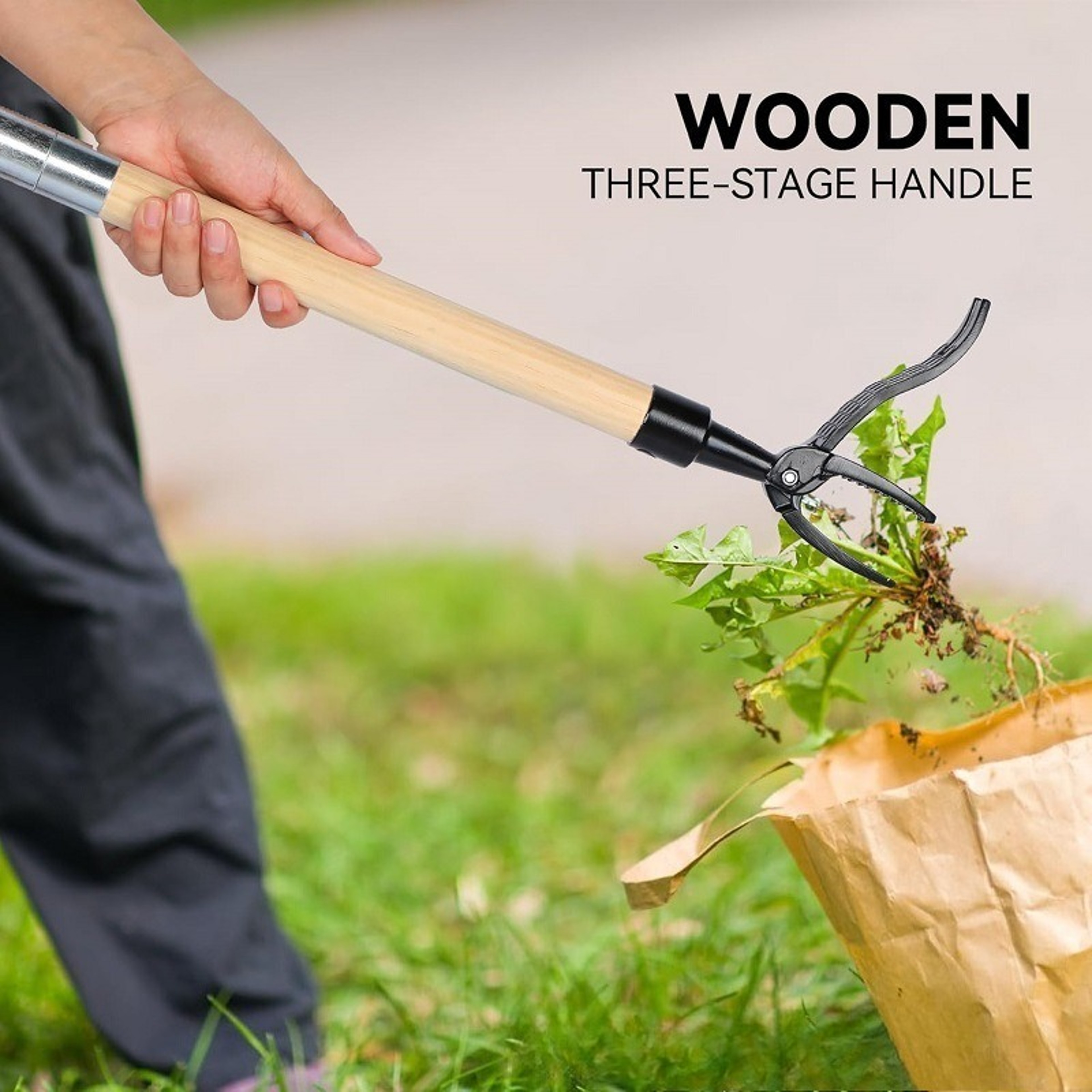 Stand Up Weed Puller Tool With Inch Adjustable Handle Heavy Duty Garden Weeding Tool  Root Weed Ext 0