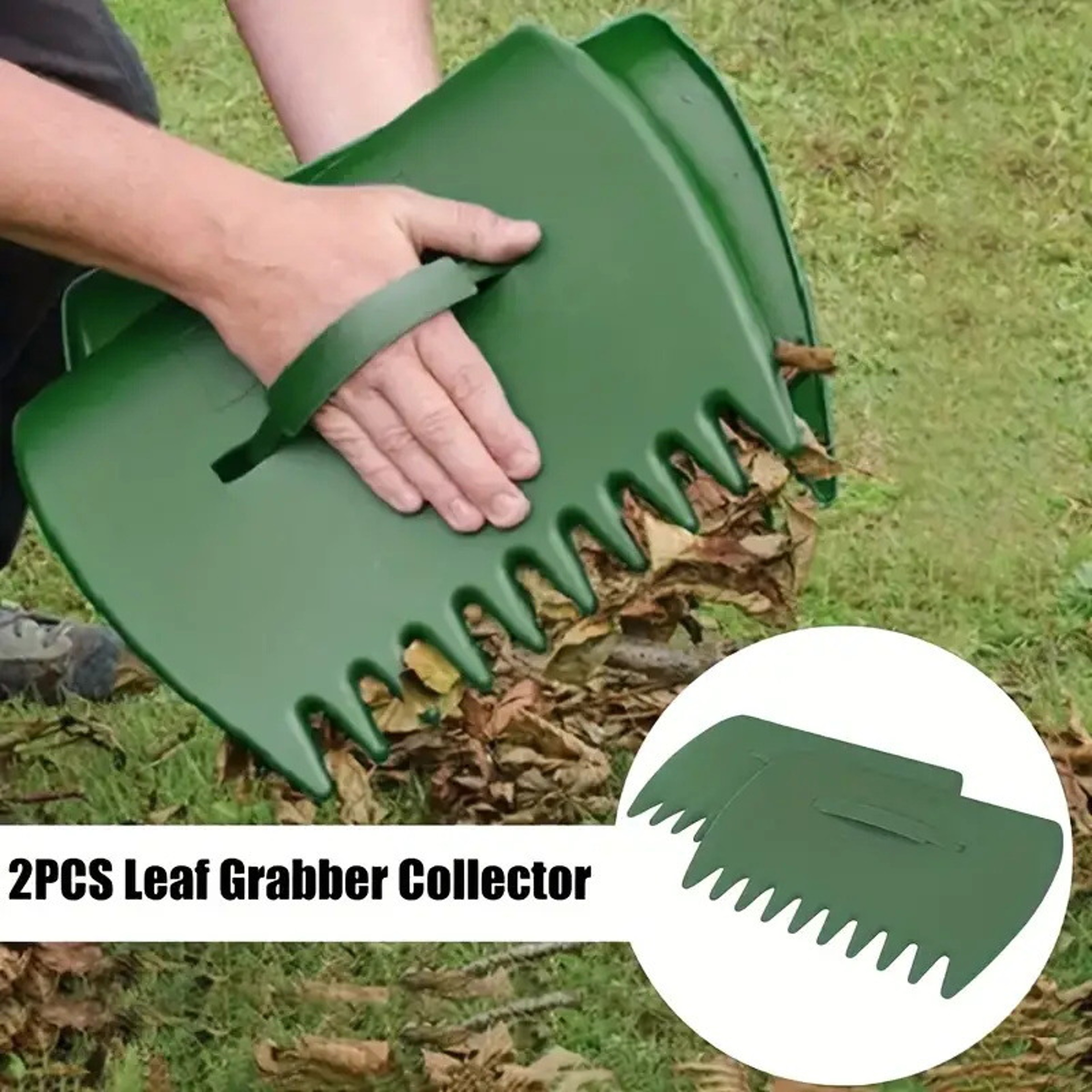Leaf Rake Scoops Garden Leaf Grabber Yard Cleanup Tool 2