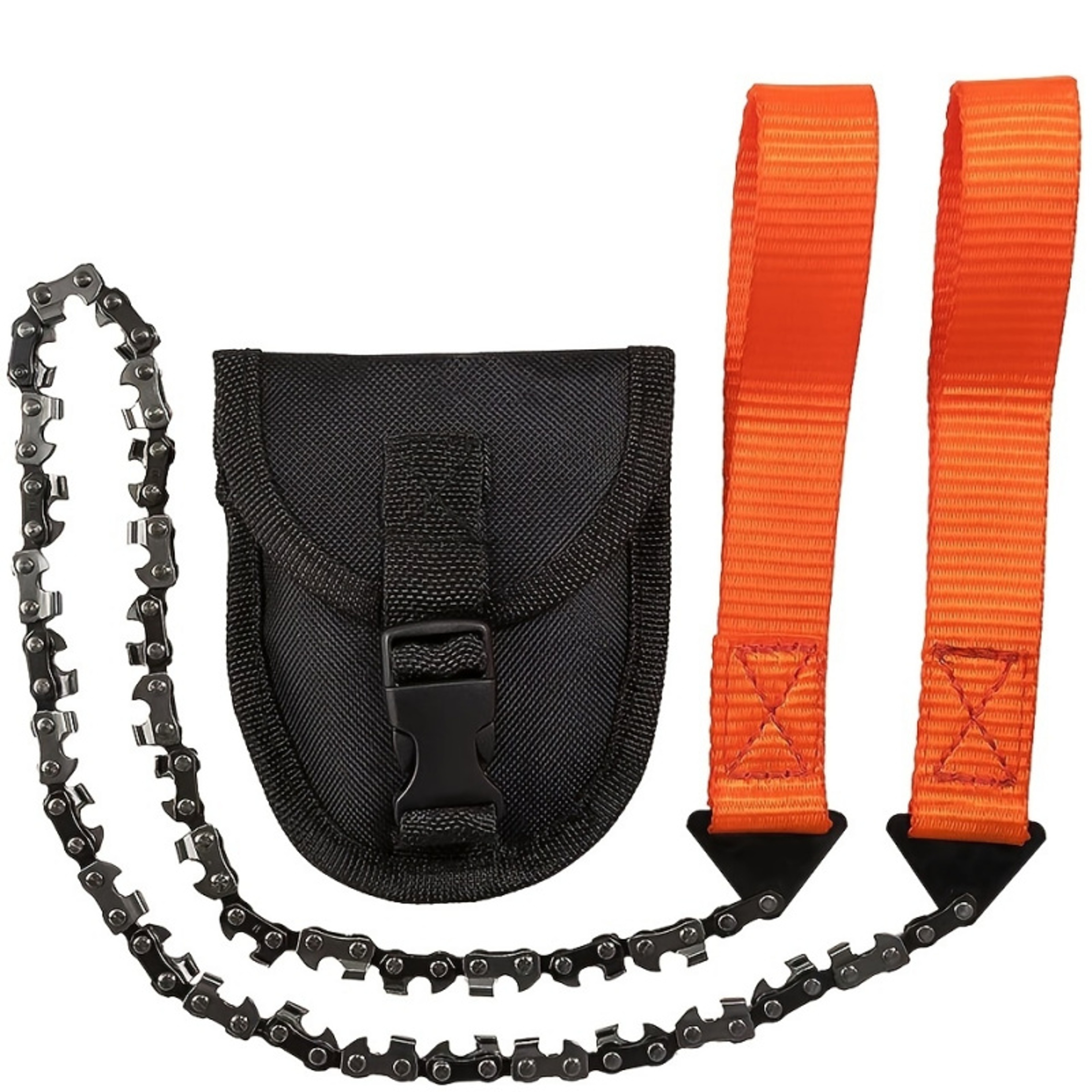 Portable Hand Chain Saw Survival Kit with Storage Bag for Camping Saw and Bushcraft Cutting – view 1