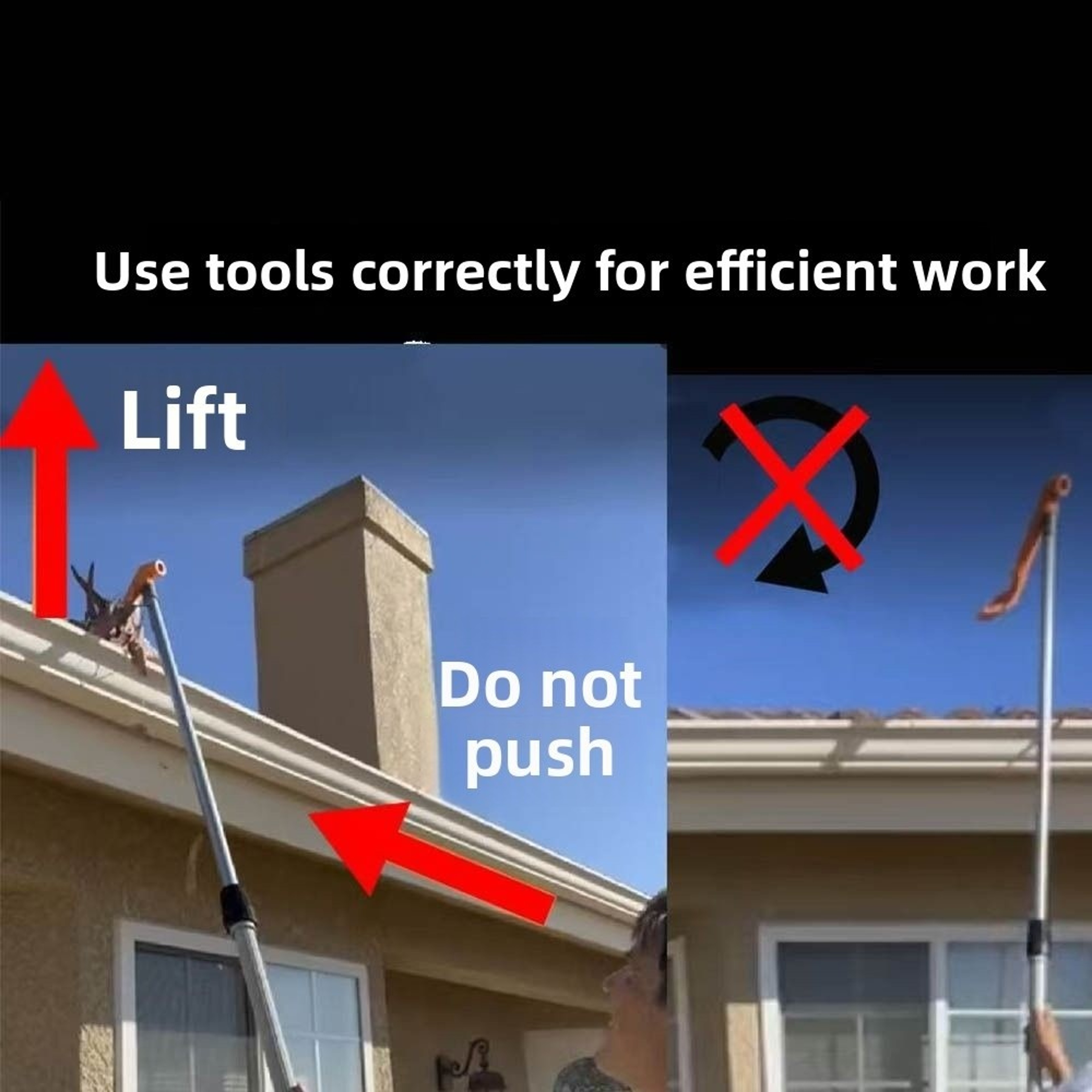 Long Handle Drain Cleaning Tool For Gutters Pipes  Outdoor Drains Ergonomic Gutter Cleaning Tool 2
