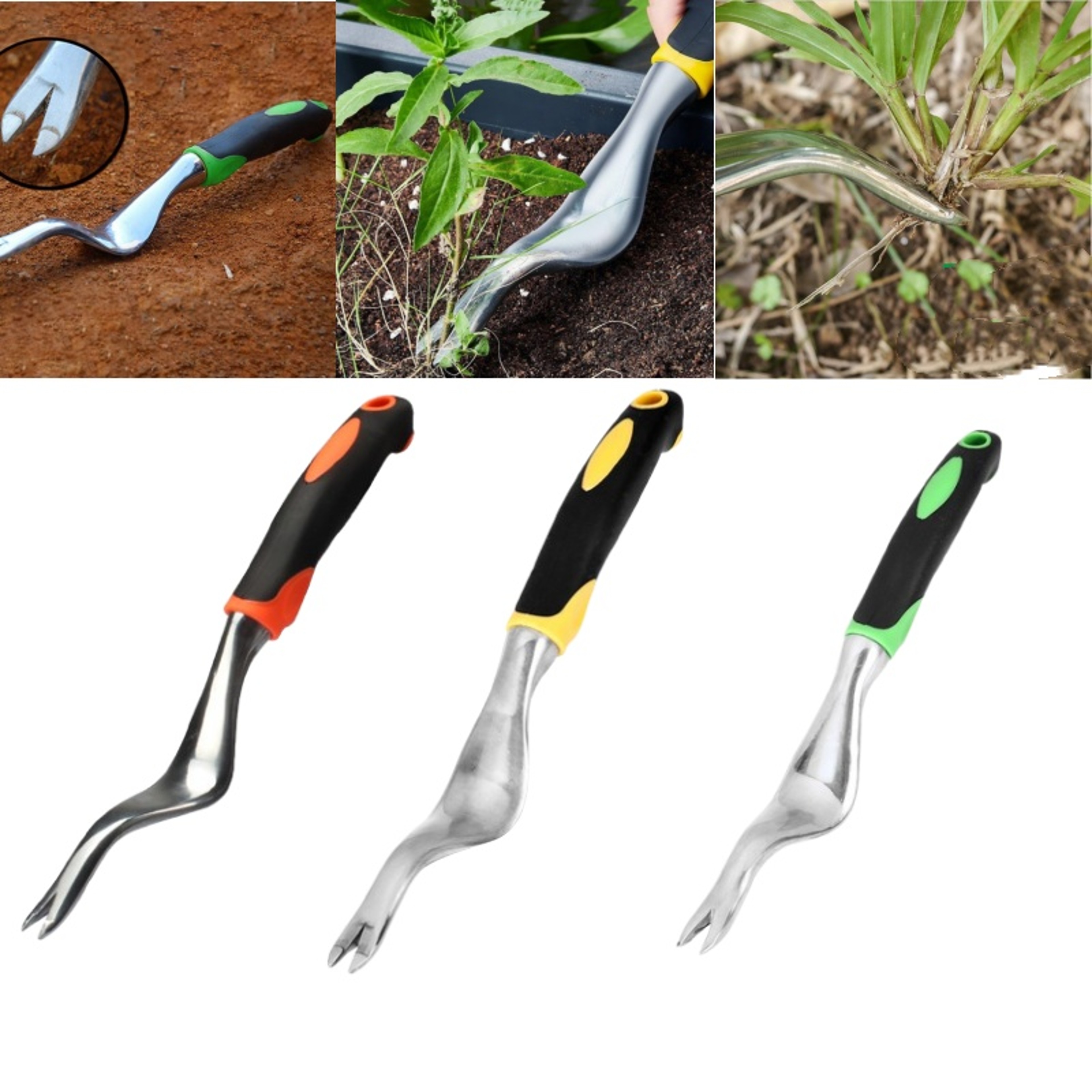 Ergonomic Hand Weeder Tool for Easy Root Removal Garden Weed Puller – view 1