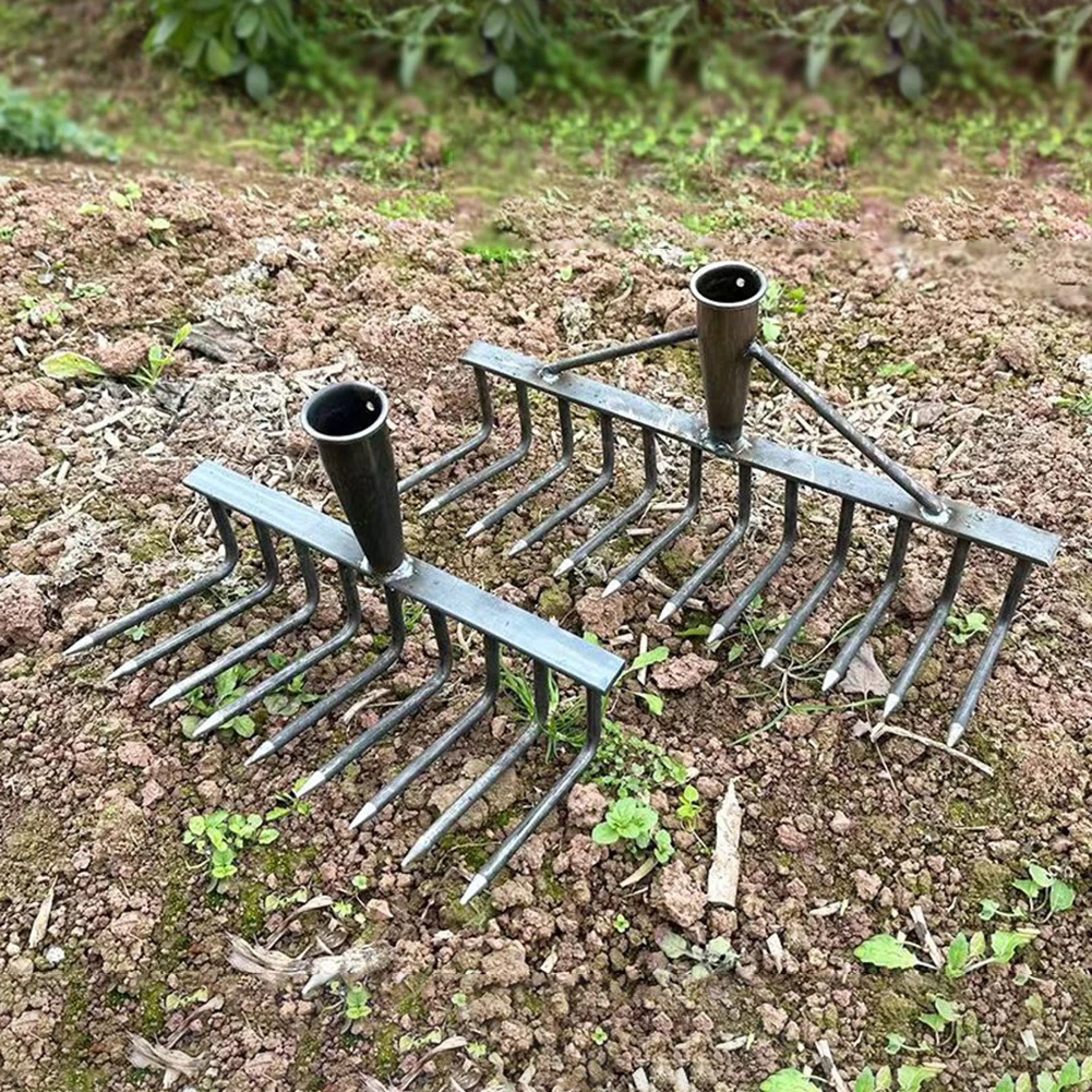 High Carbon Steel Garden Rake For Weeding  Soil Loosening Teeth Heavy Duty Hand Cultivator 1