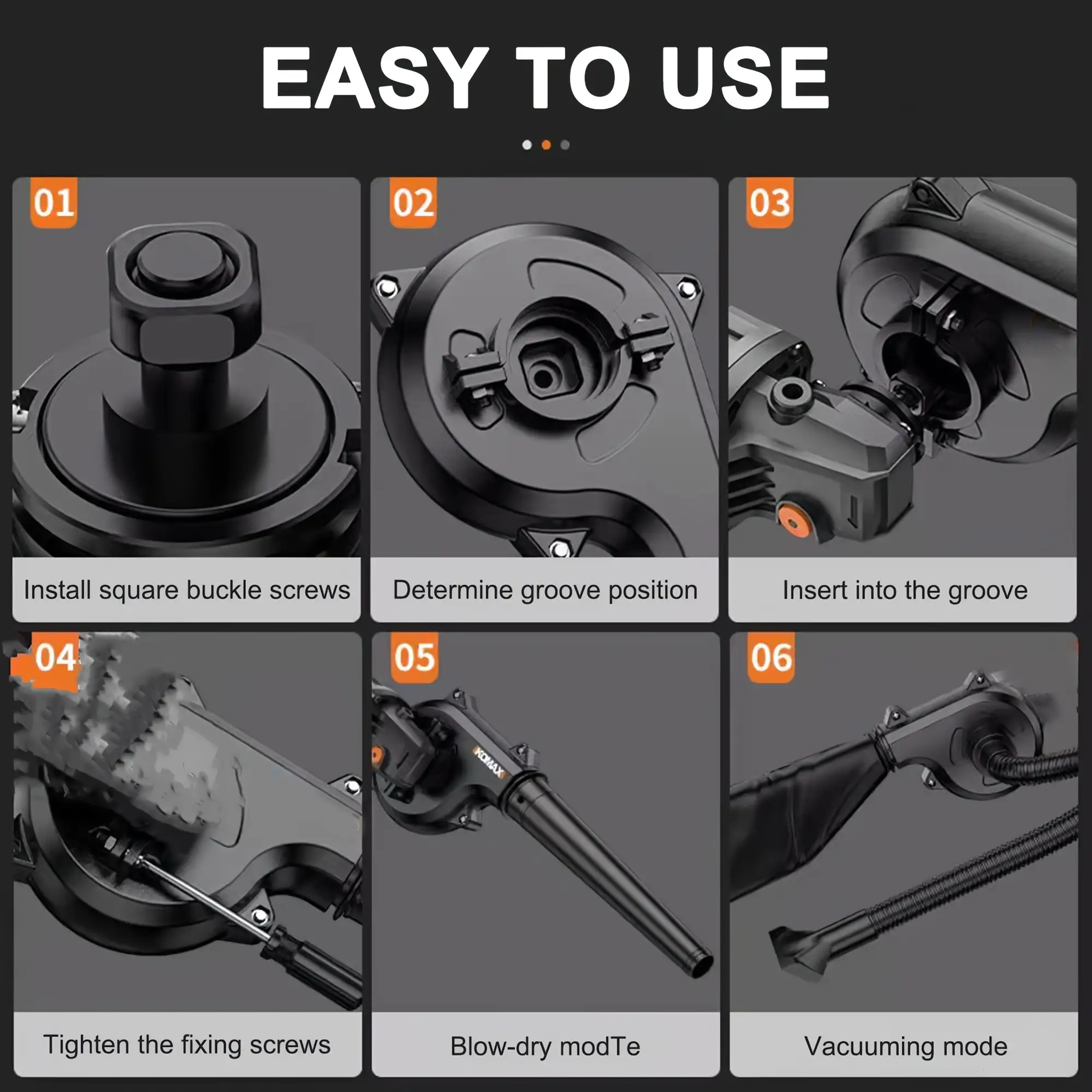 Handheld Leaf Blower & Dust Blower Attachment for Angle Grinder Home & Garden Cleaner – view 5
