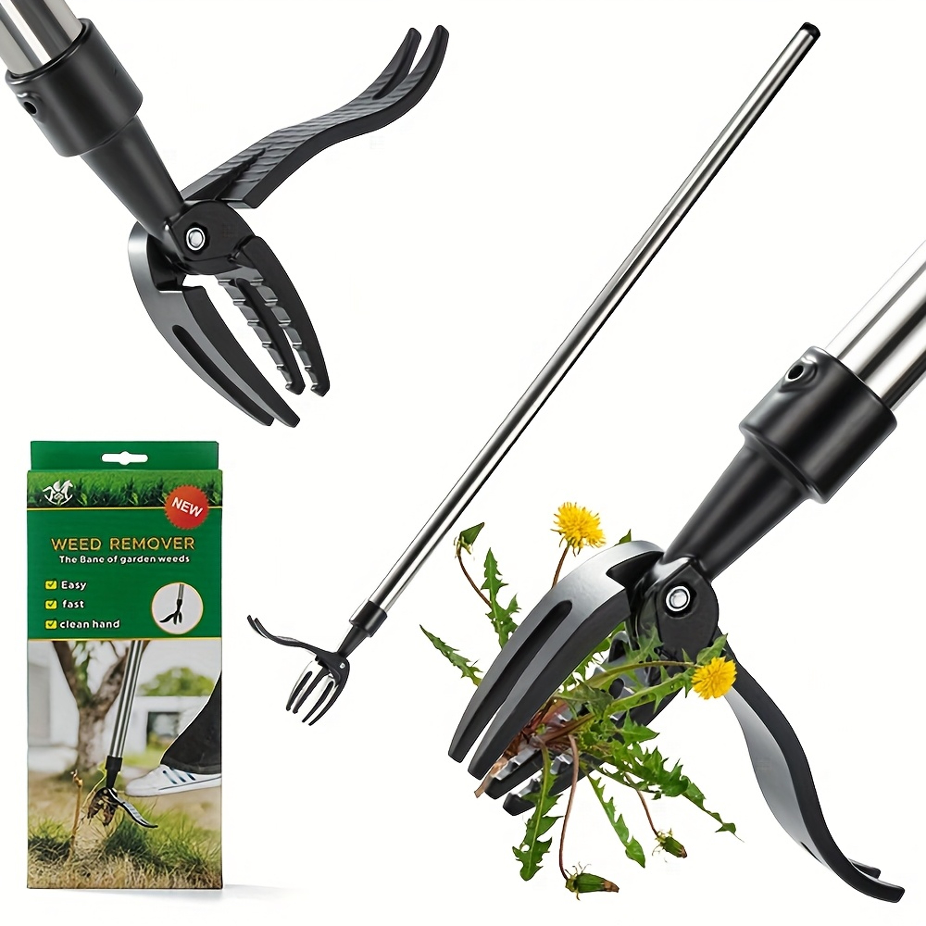 Stand Up Weed Puller Manual Garden Weeder Tool with Claw Root Remover – view 6