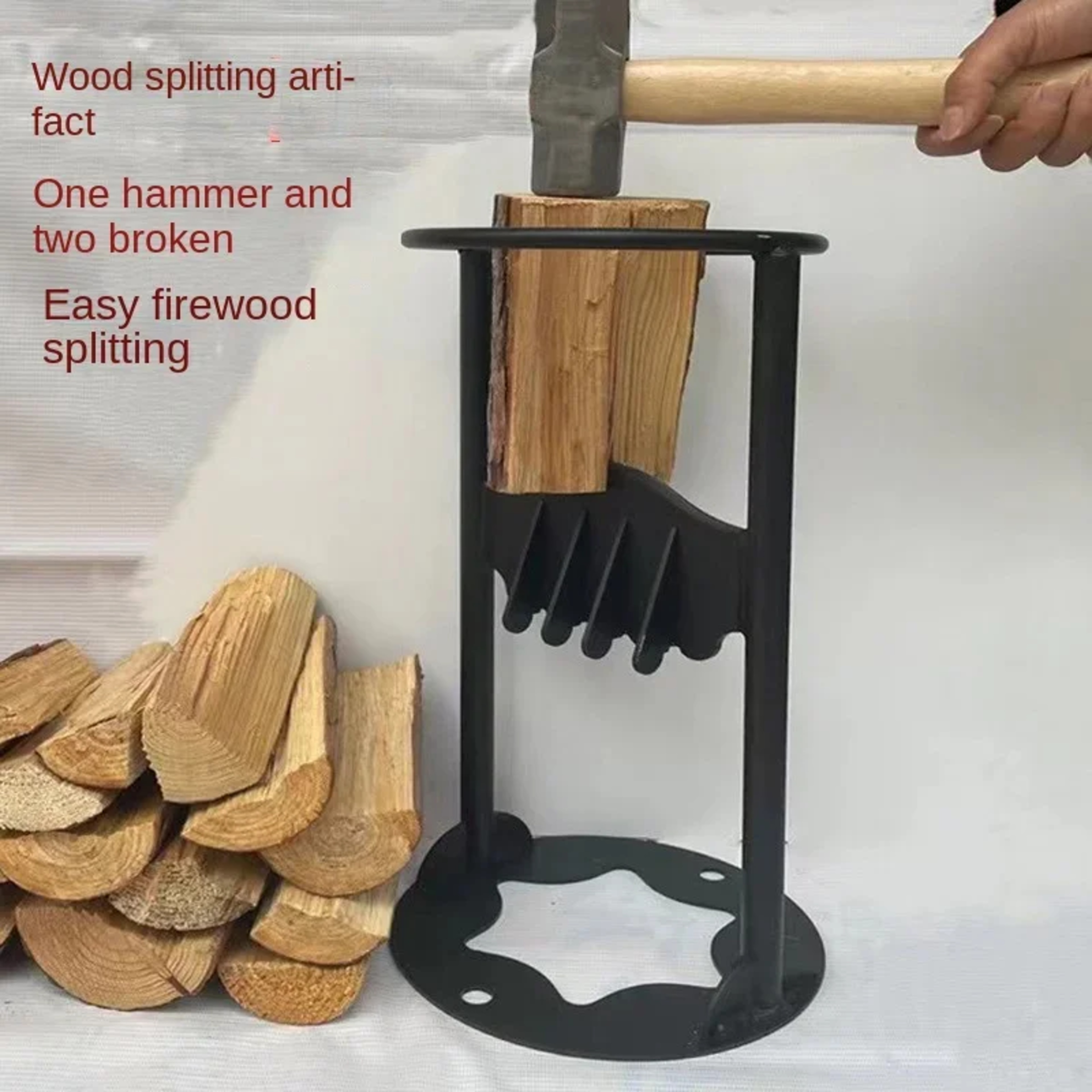 Portable Firewood Splitter Manual Log Splitting Wedge for Safe & Effortless Kindling – view 4