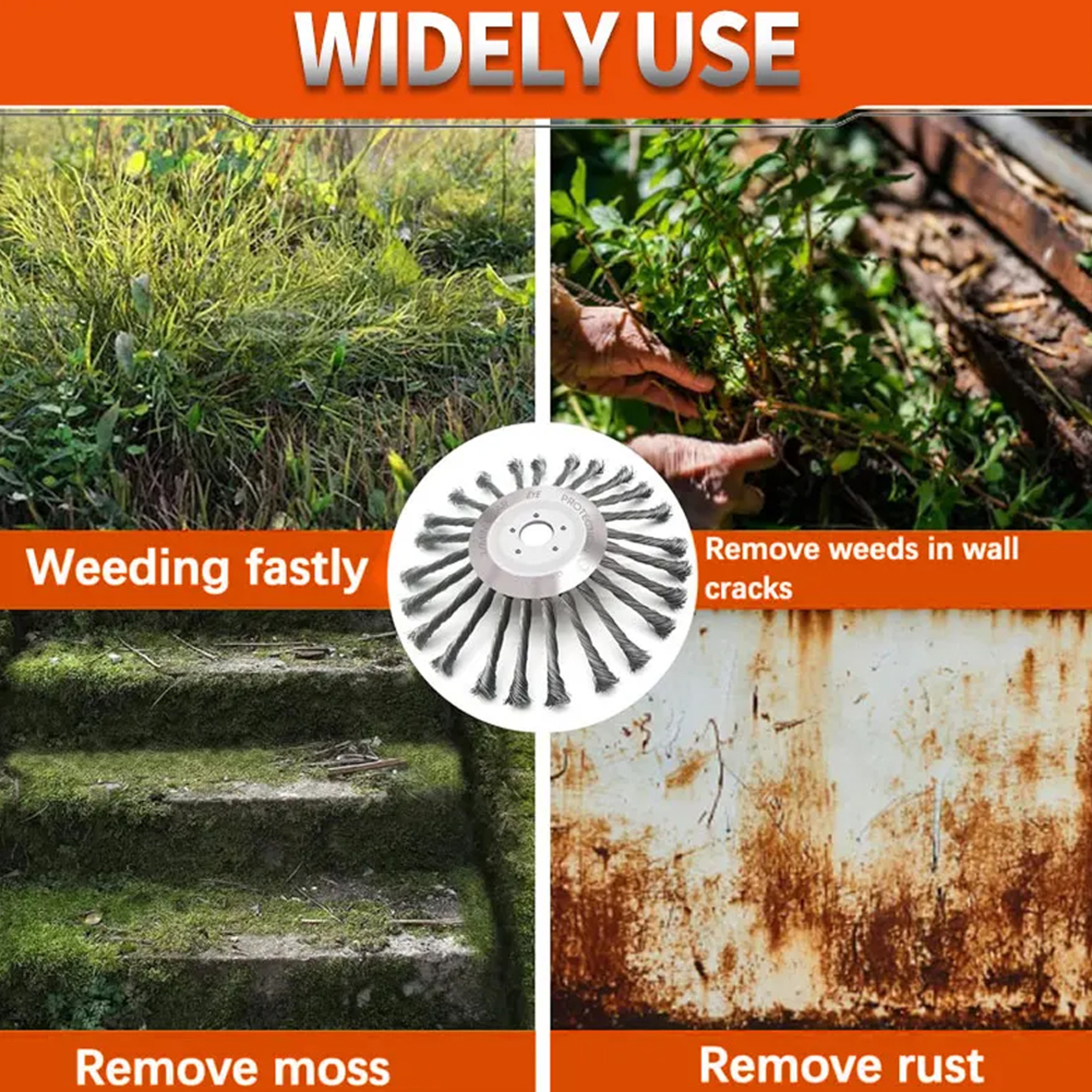 Steel Wire Trimmer Head Universal Weed Eater Attachment Heavy Duty Brush Cutter Head – view 4