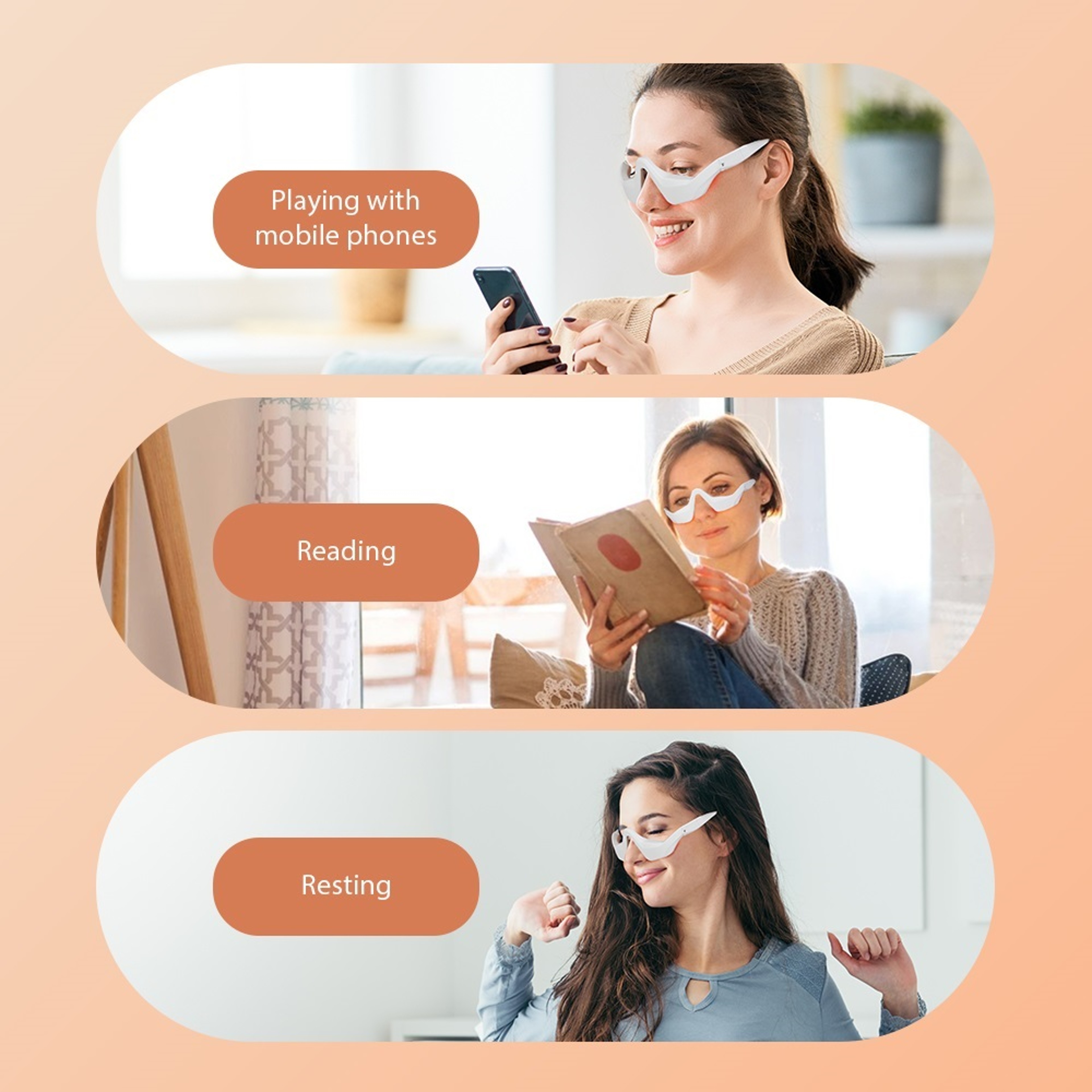3D Red Light Therapy Eye Massager Glasses For Dark Circles And Eye Fatigue Relief 4