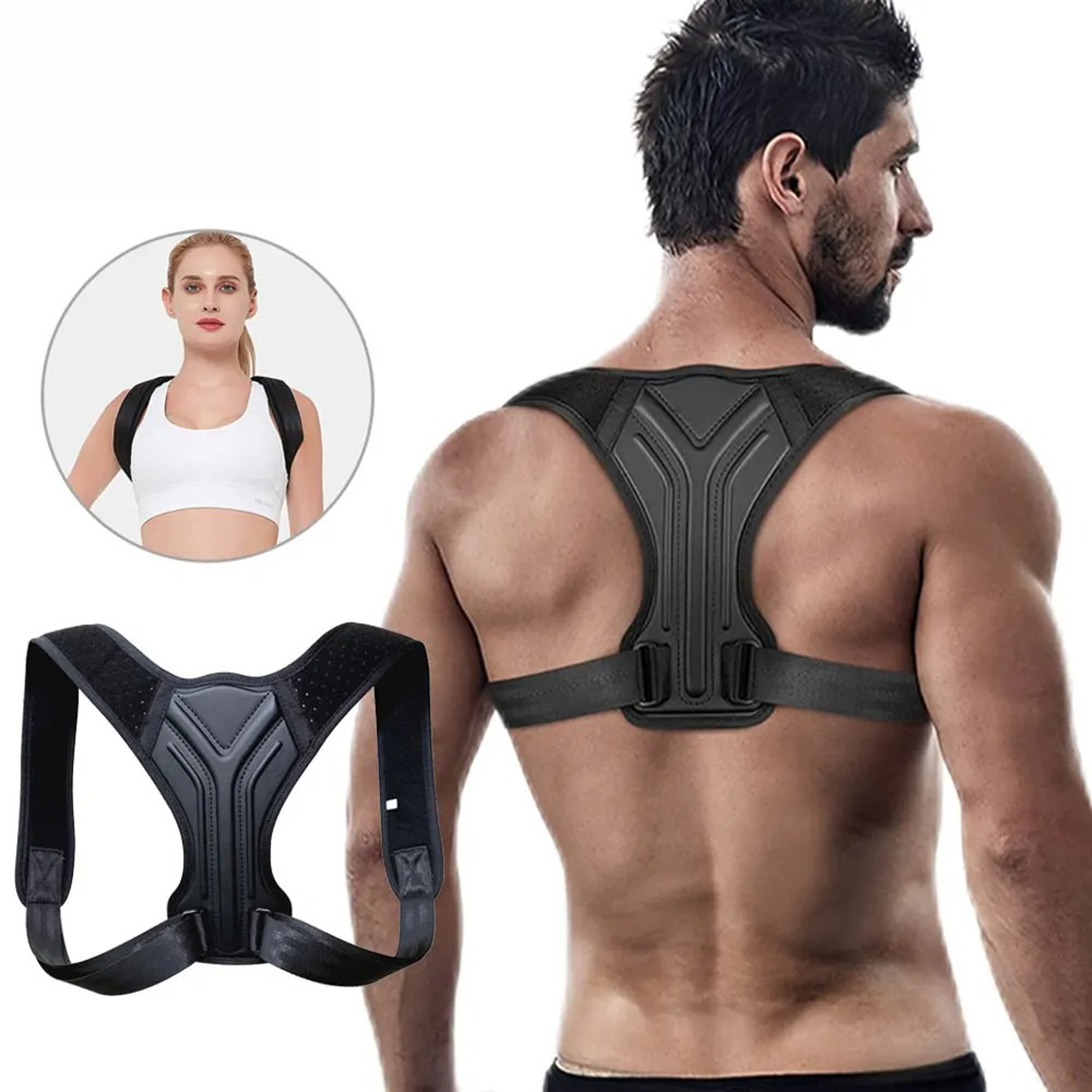 Adjustable Posture Corrector Belt With Clavicle Spine Support For Back Shoulder Alignment And Upper 0