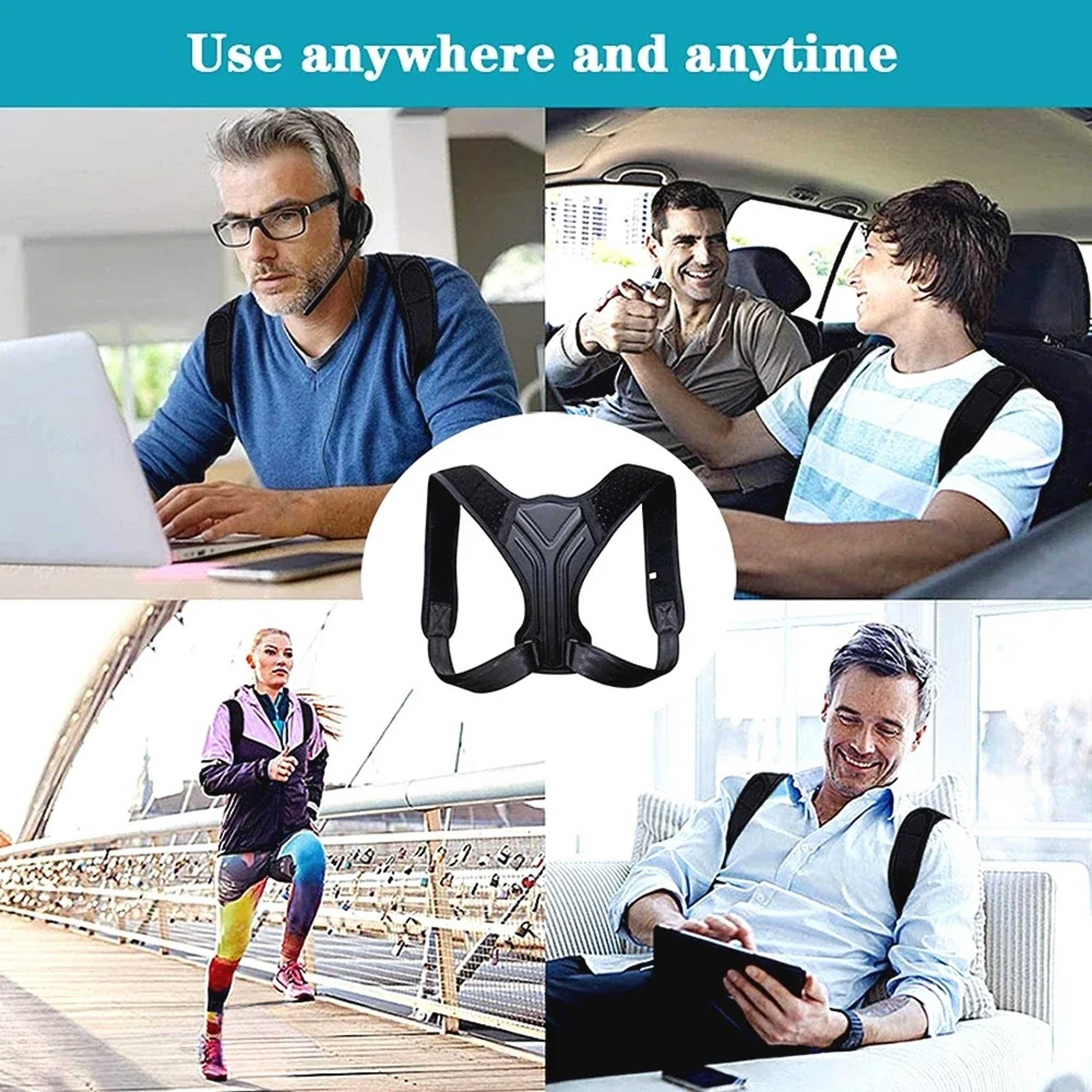 Adjustable Posture Corrector Belt With Clavicle Spine Support For Back Shoulder Alignment And Upper 4