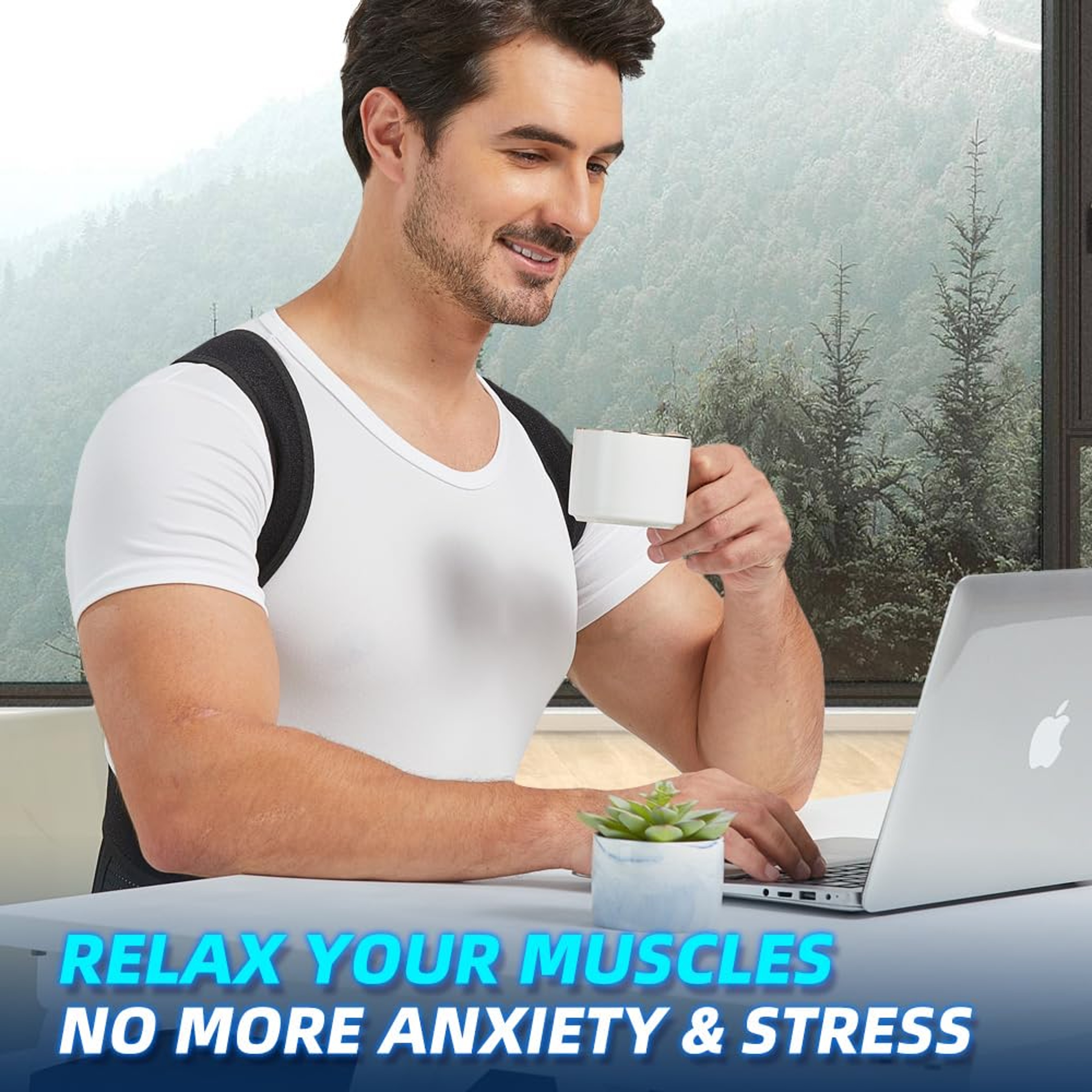 Adjustable Back Brace Posture Corrector with Full Back Support Brace and Shoulder Straightener for Pain Relief – view 4