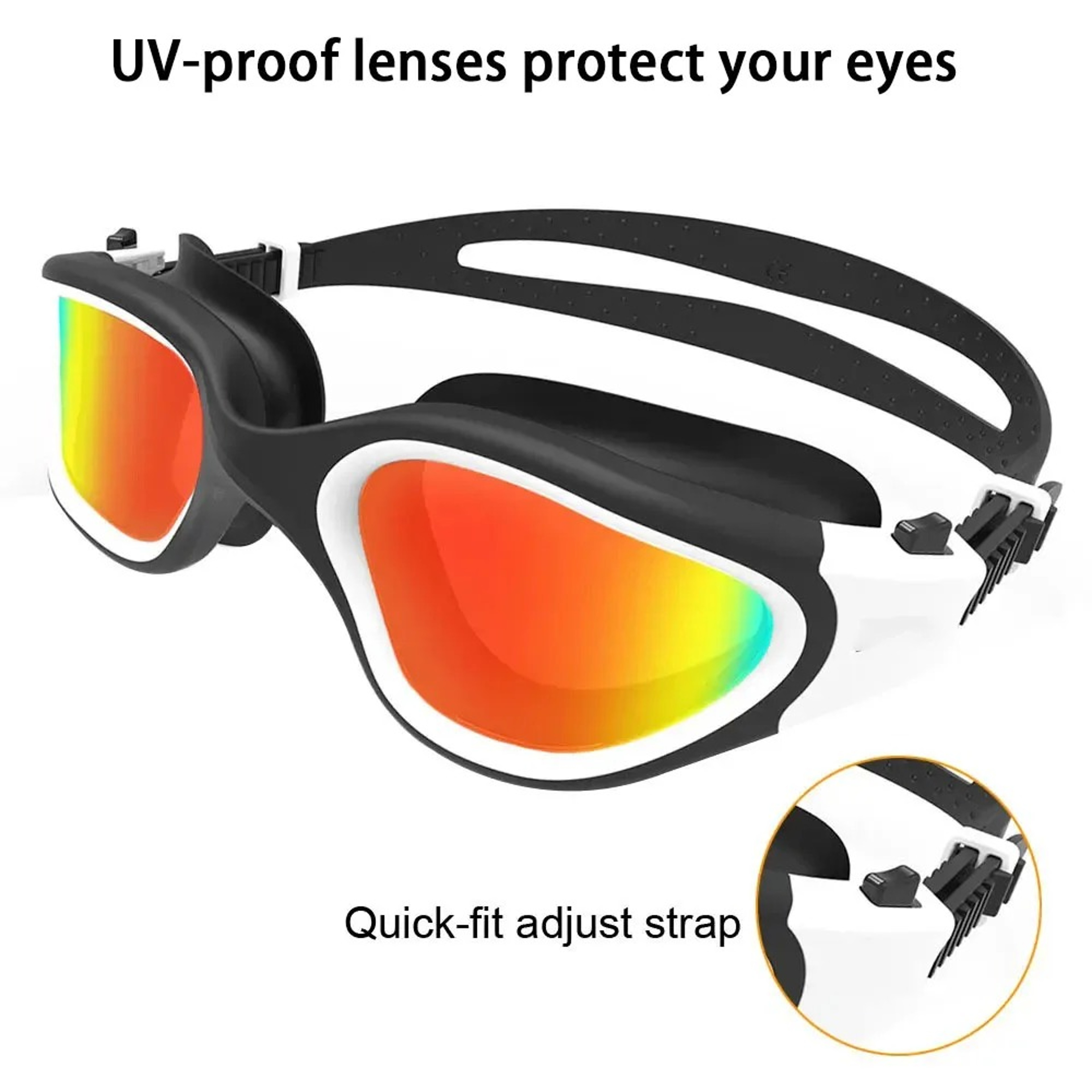 Polarized Anti Fog Swim Goggles with UV Protection Leakproof Silicone Design – view 6