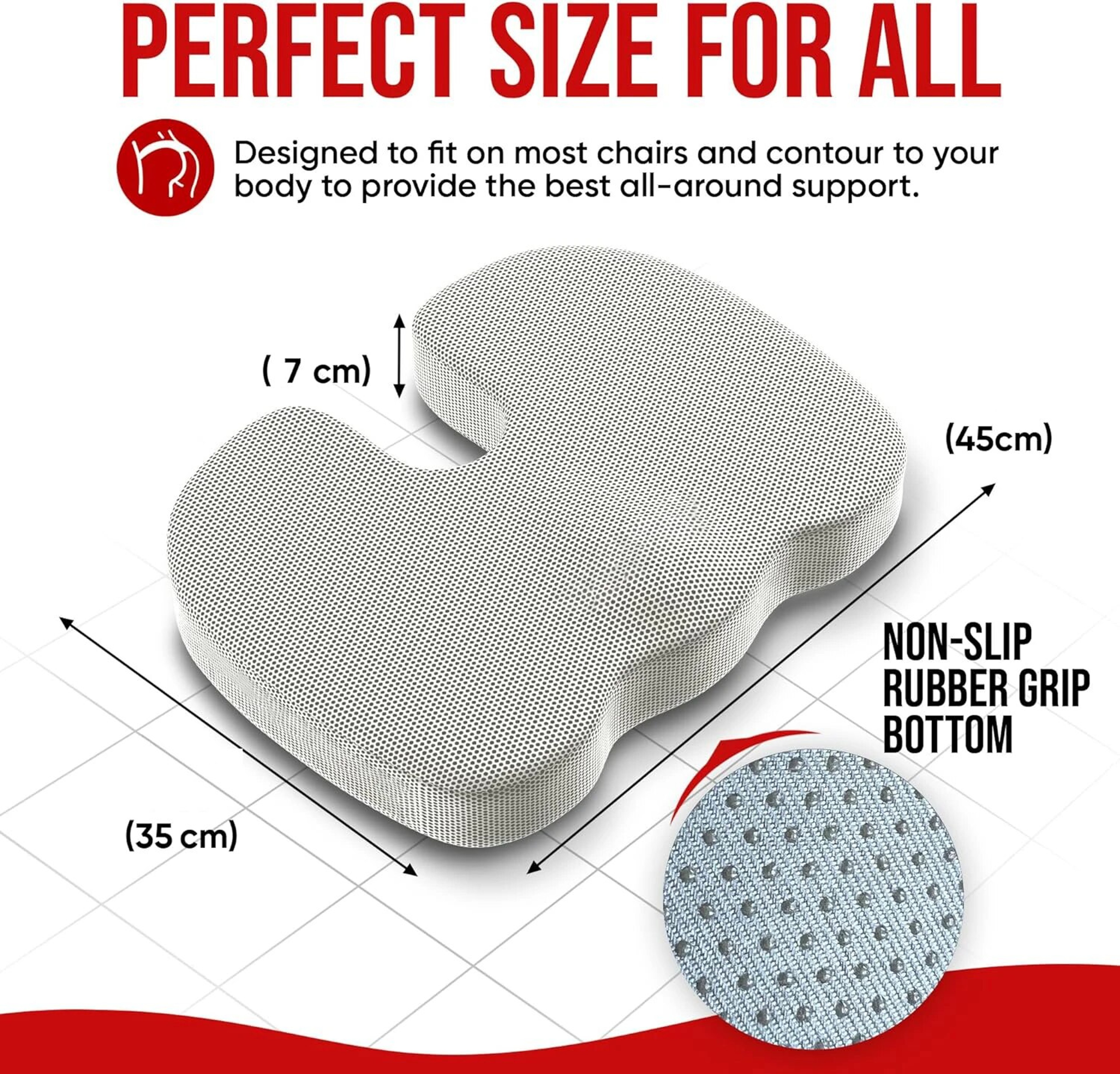 Ergonomic Memory Foam Seat Cushion for Office Chair Pressure Relief Coccyx Support Pillow for Long Sitting – view 4