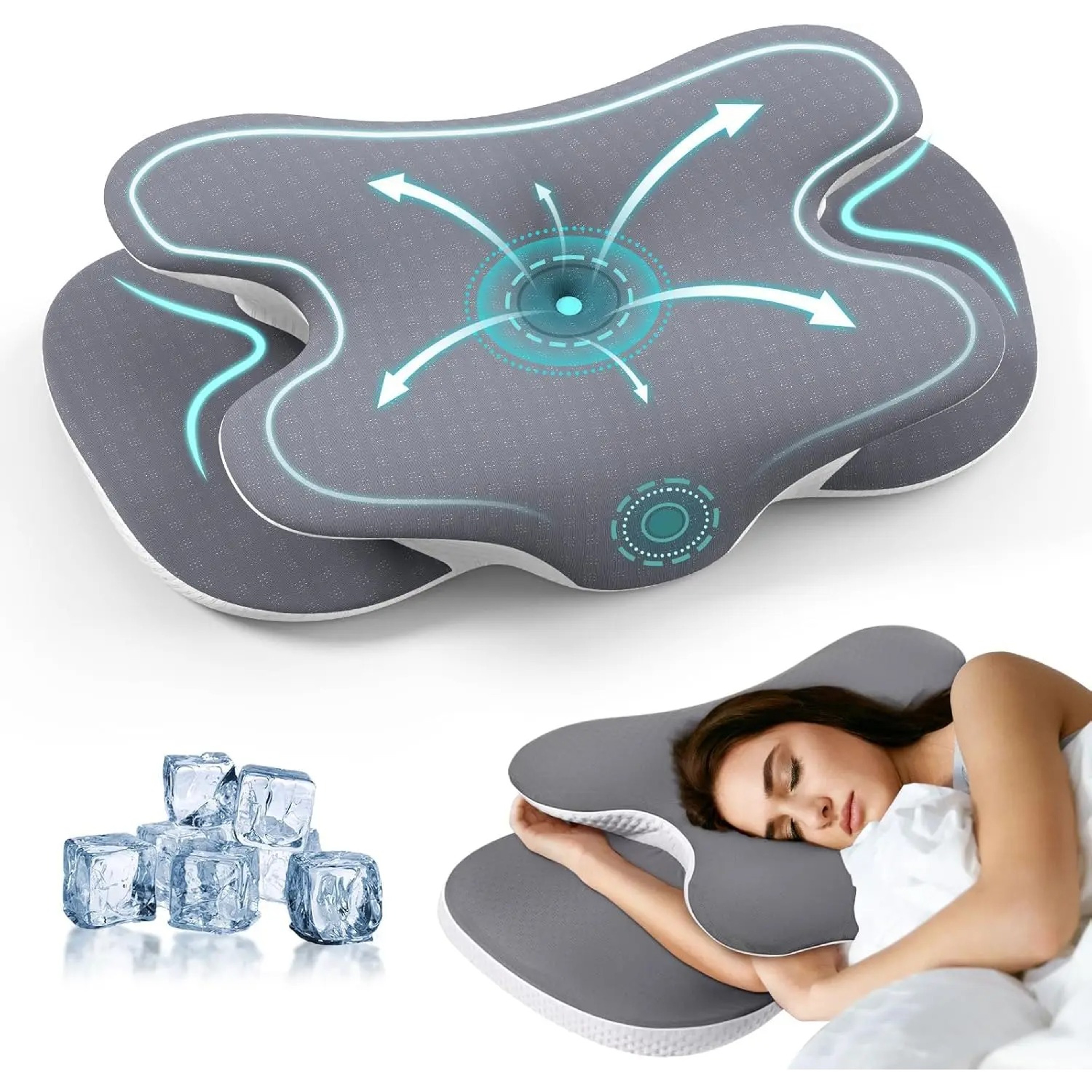 Ergonomic Cervical Neck Pillow Memory Foam Orthopedic Support Pillow With Silk Cover For Neck Shoul 0