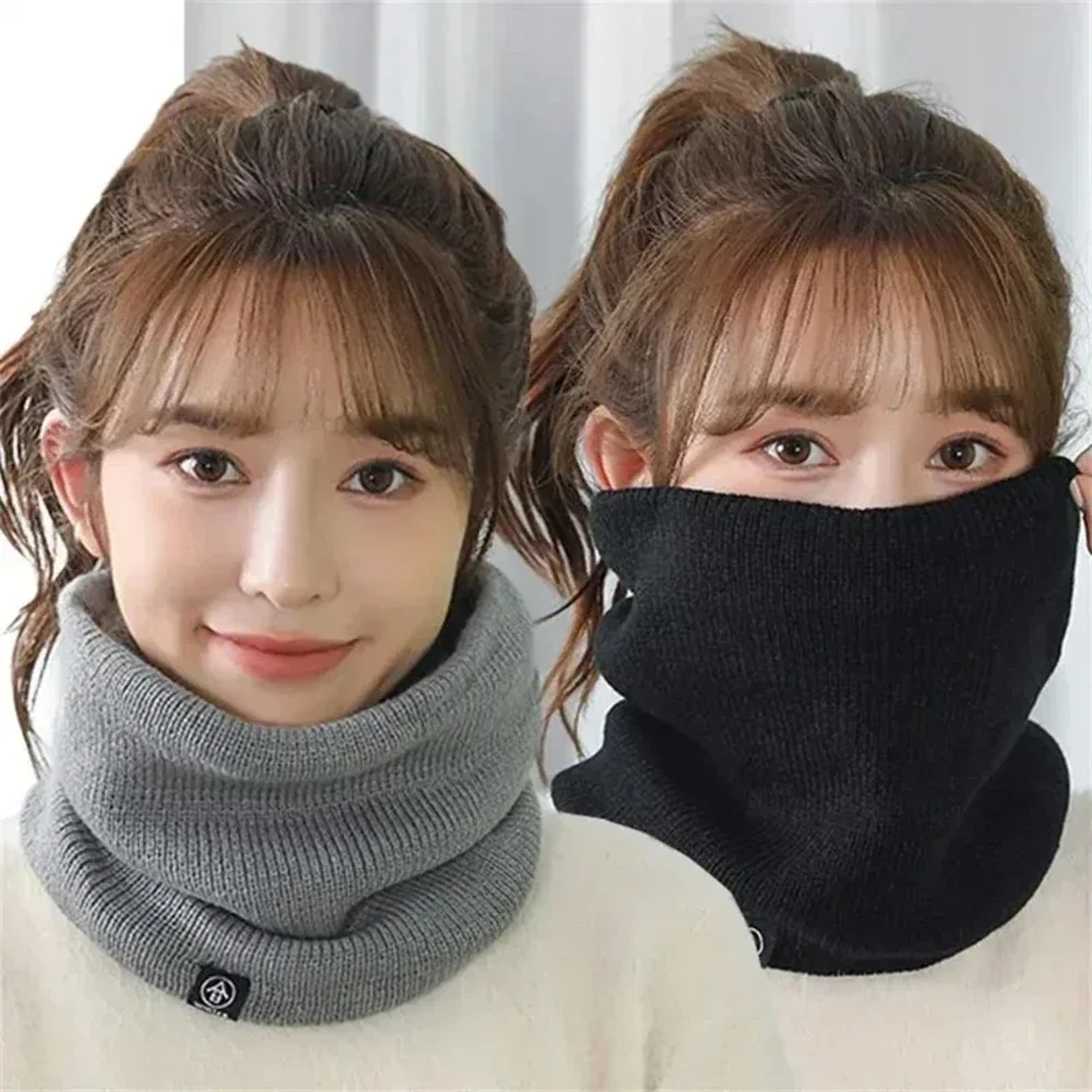 Thermal Knit Winter Neck Warmer Face Cover Scarf For Running Hiking And Cold Weather Protection 1