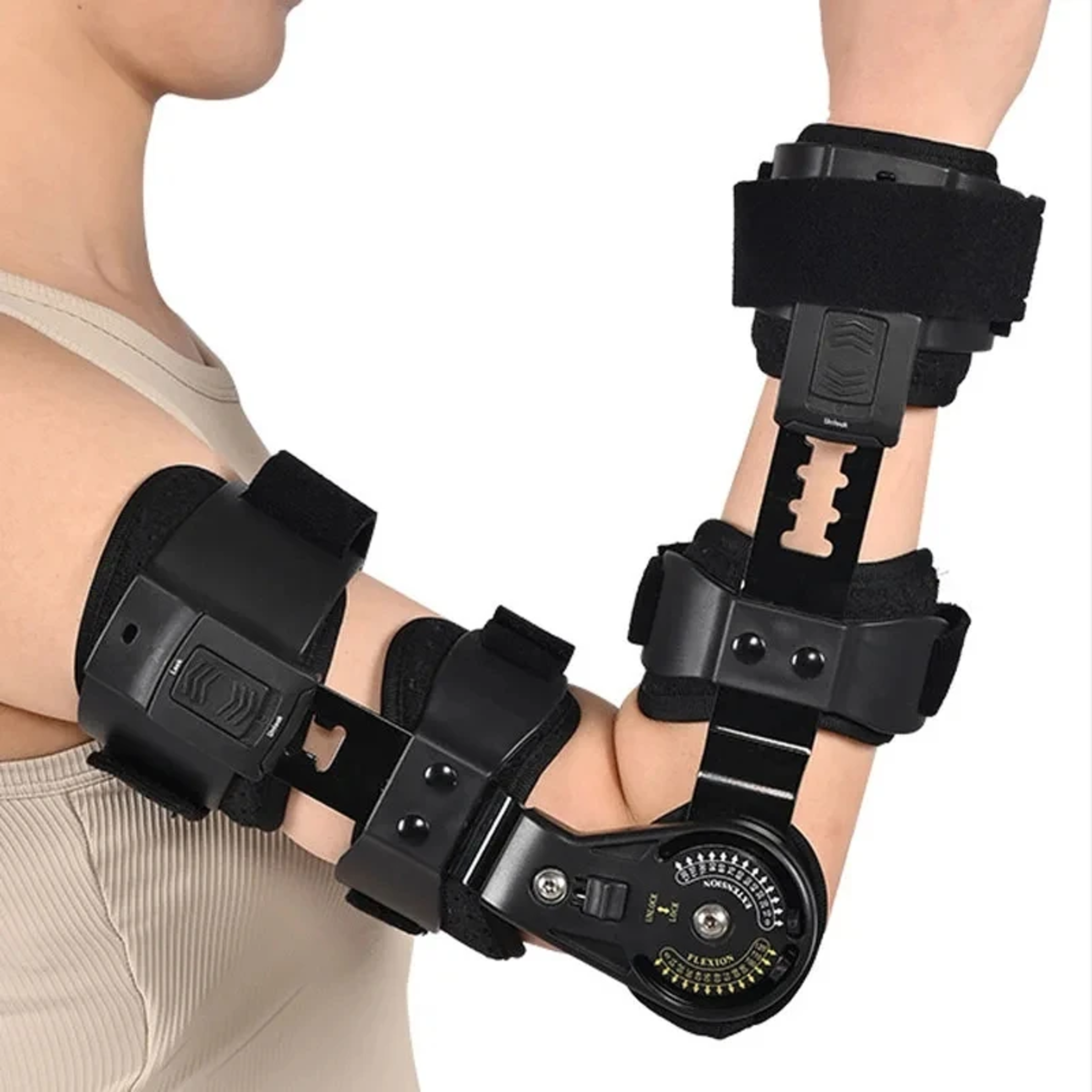 ROM Hinged Elbow Brace With Shoulder Sling Adjustable Elbow Support Brace For Injury Recovery And S 4