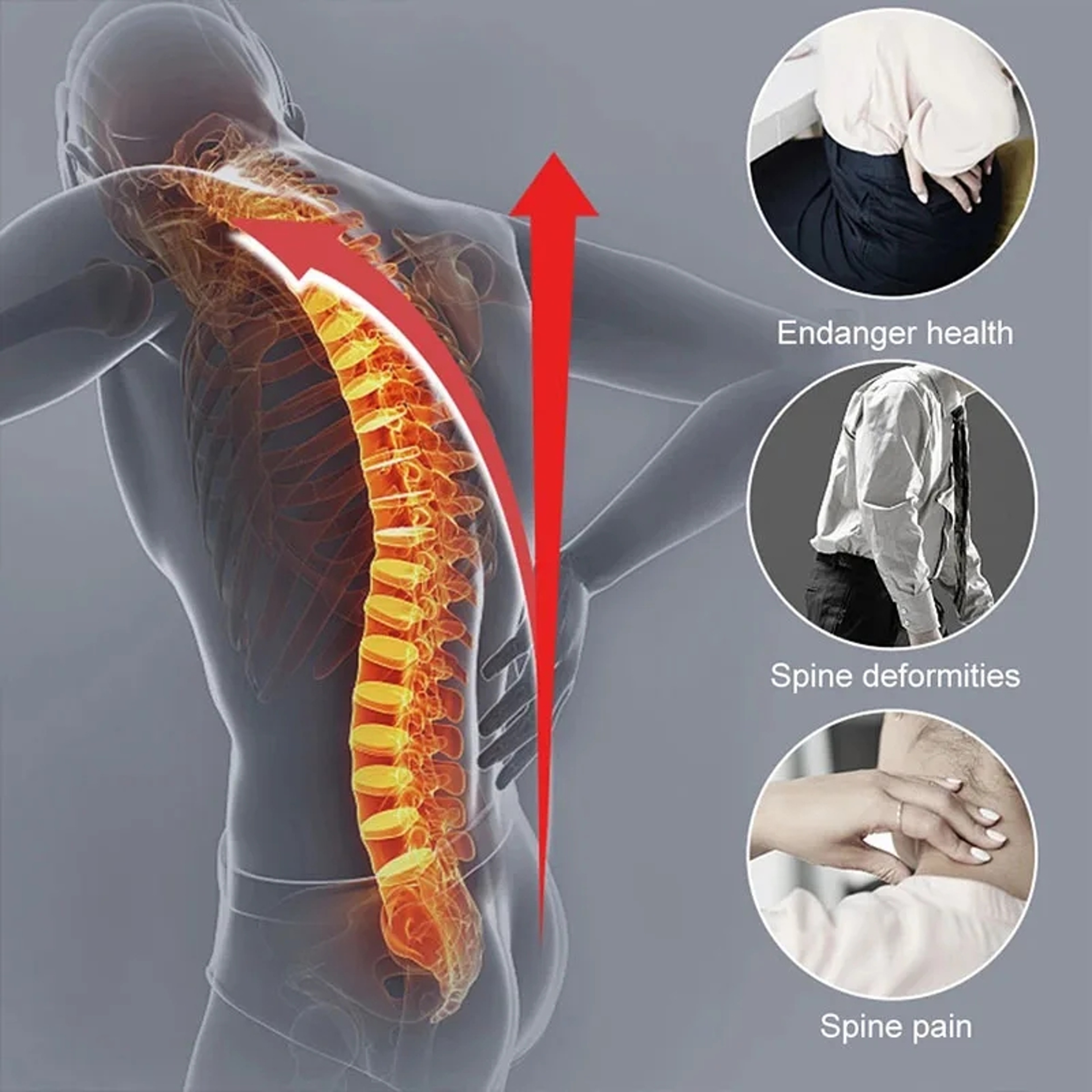 Adjustable Back Brace Posture Corrector Spine Support Trainer For Men And Women With Breathable Com