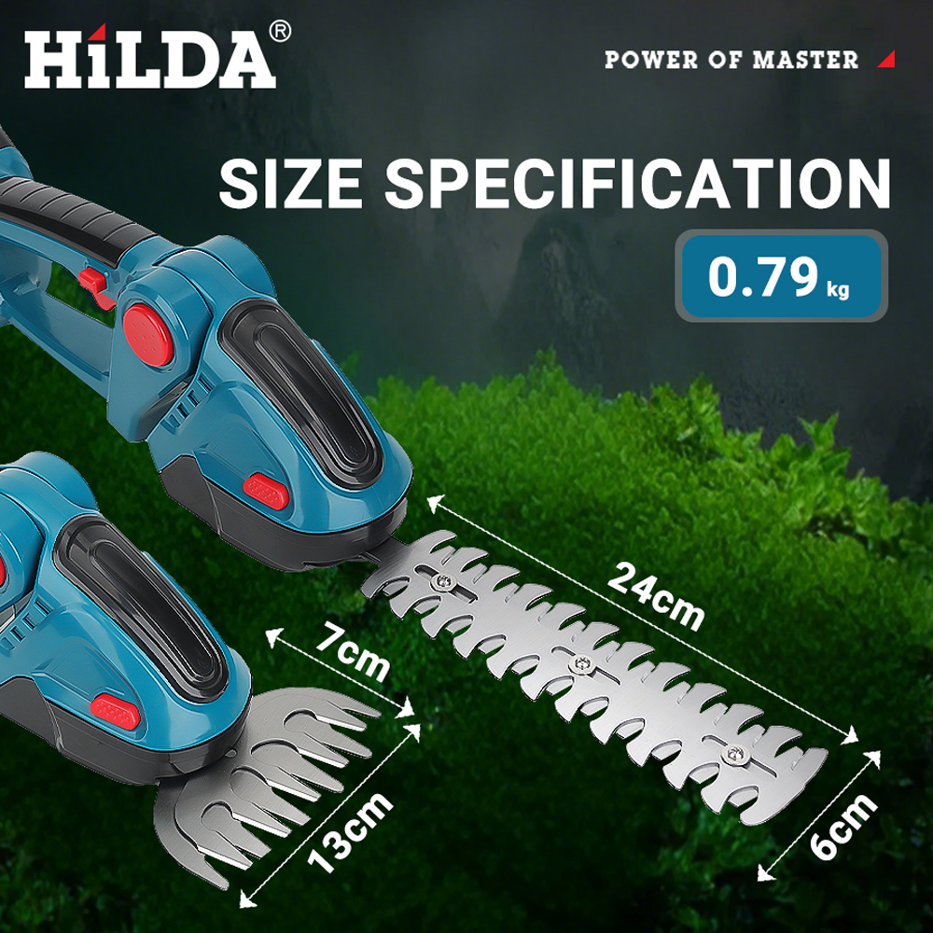 2in1 Cordless Hedge Trimmer And Grass Shears 18V Adjustable Electric Shrub Pruner Garden Tool 3