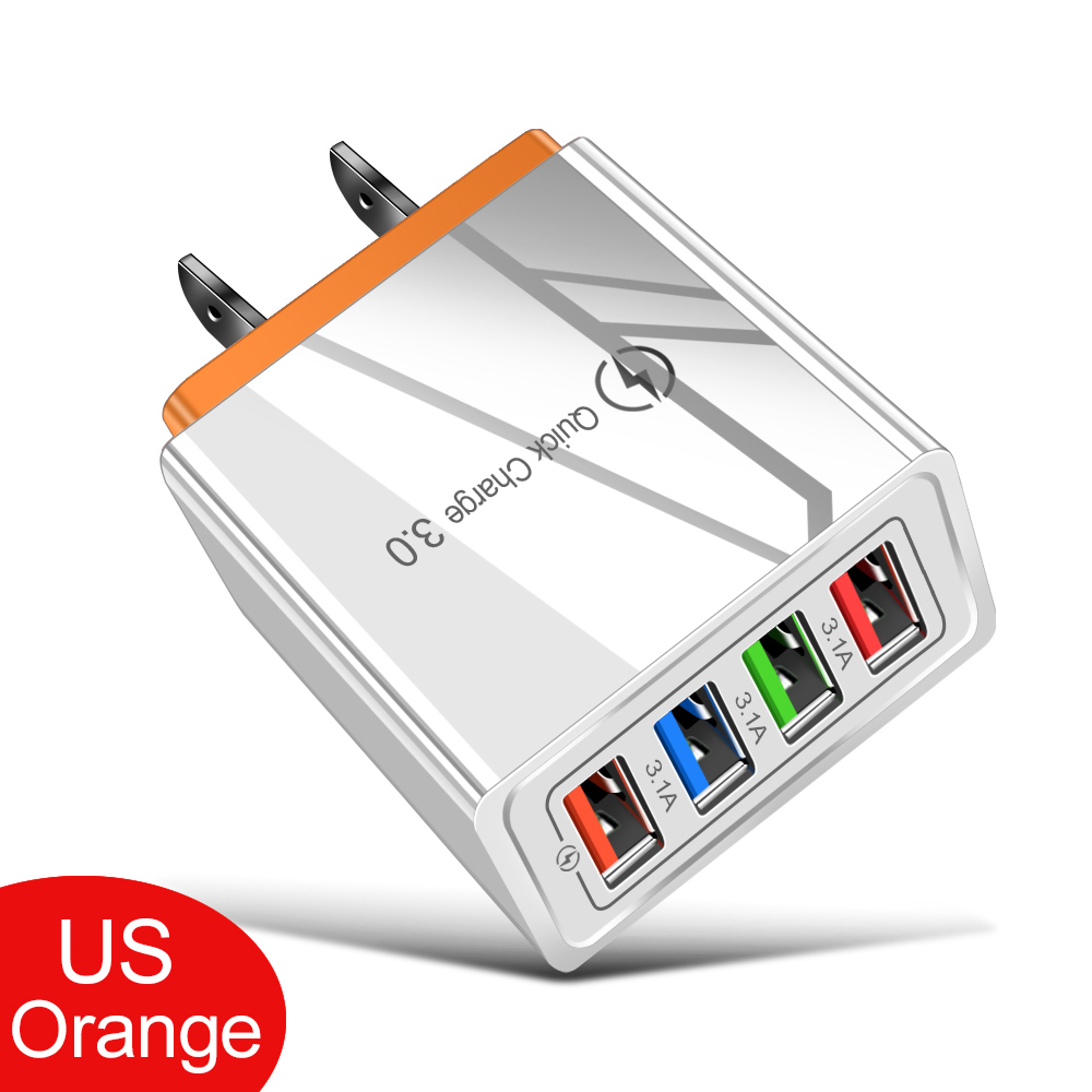 Quick Charge 30 USB Wall Charger 4 Port Fast Charging Adapter Travel Plug 5