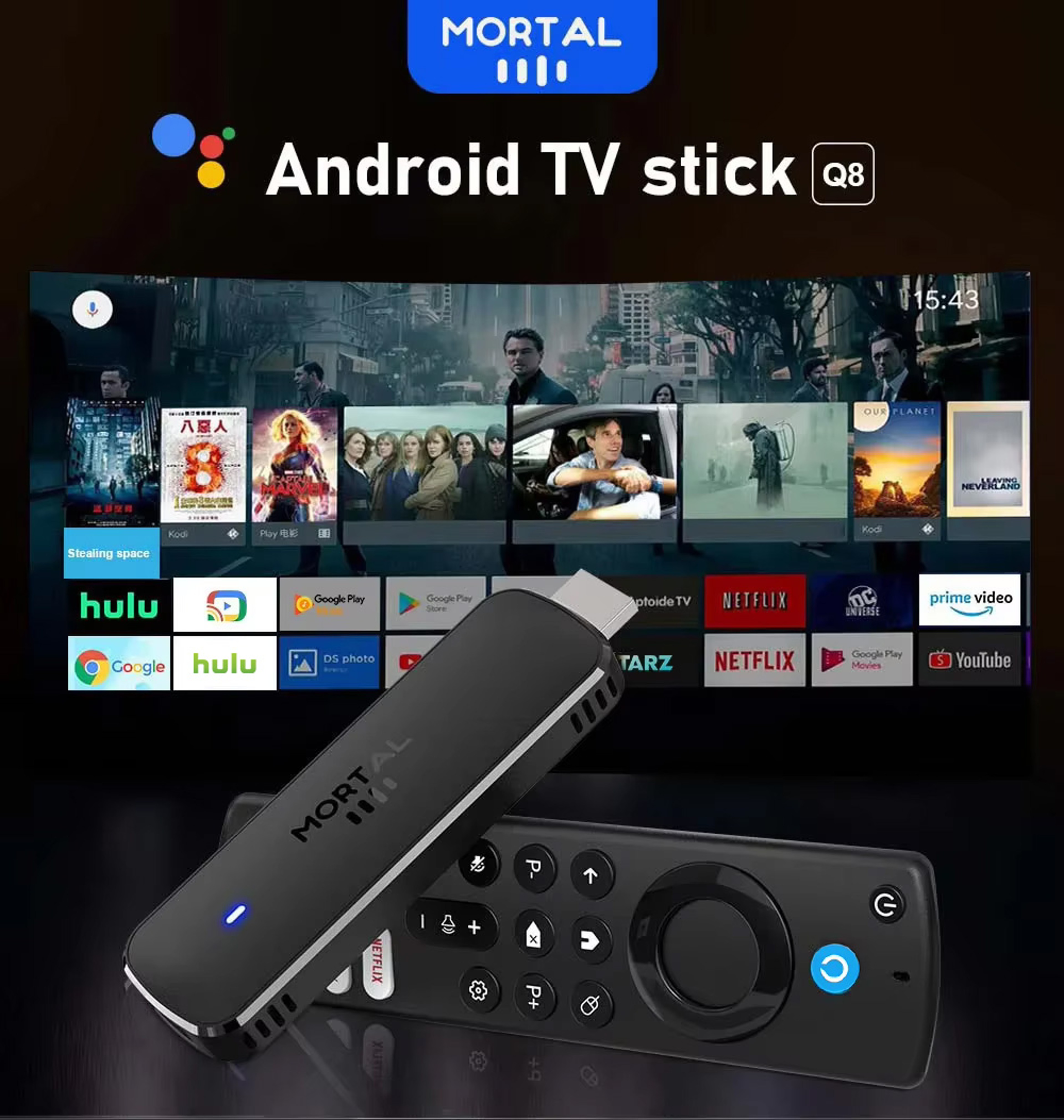 Android 14 TV Stick 4K Streaming Device With WiFi 6 And Google Voice Remote 1