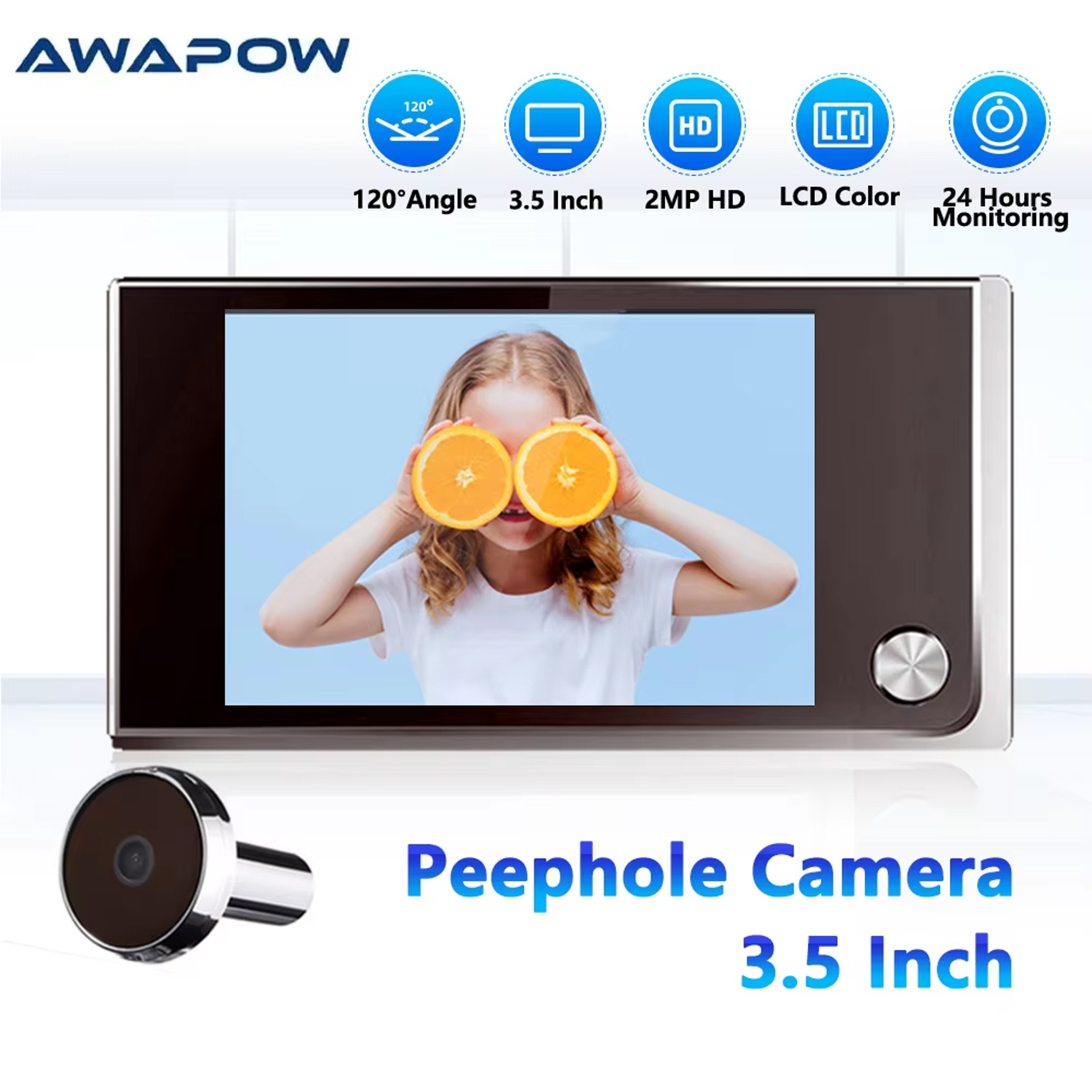 Digital Door Viewer LCD Screen HD Peephole Door Camera For Safer Home Entry Monitoring 7