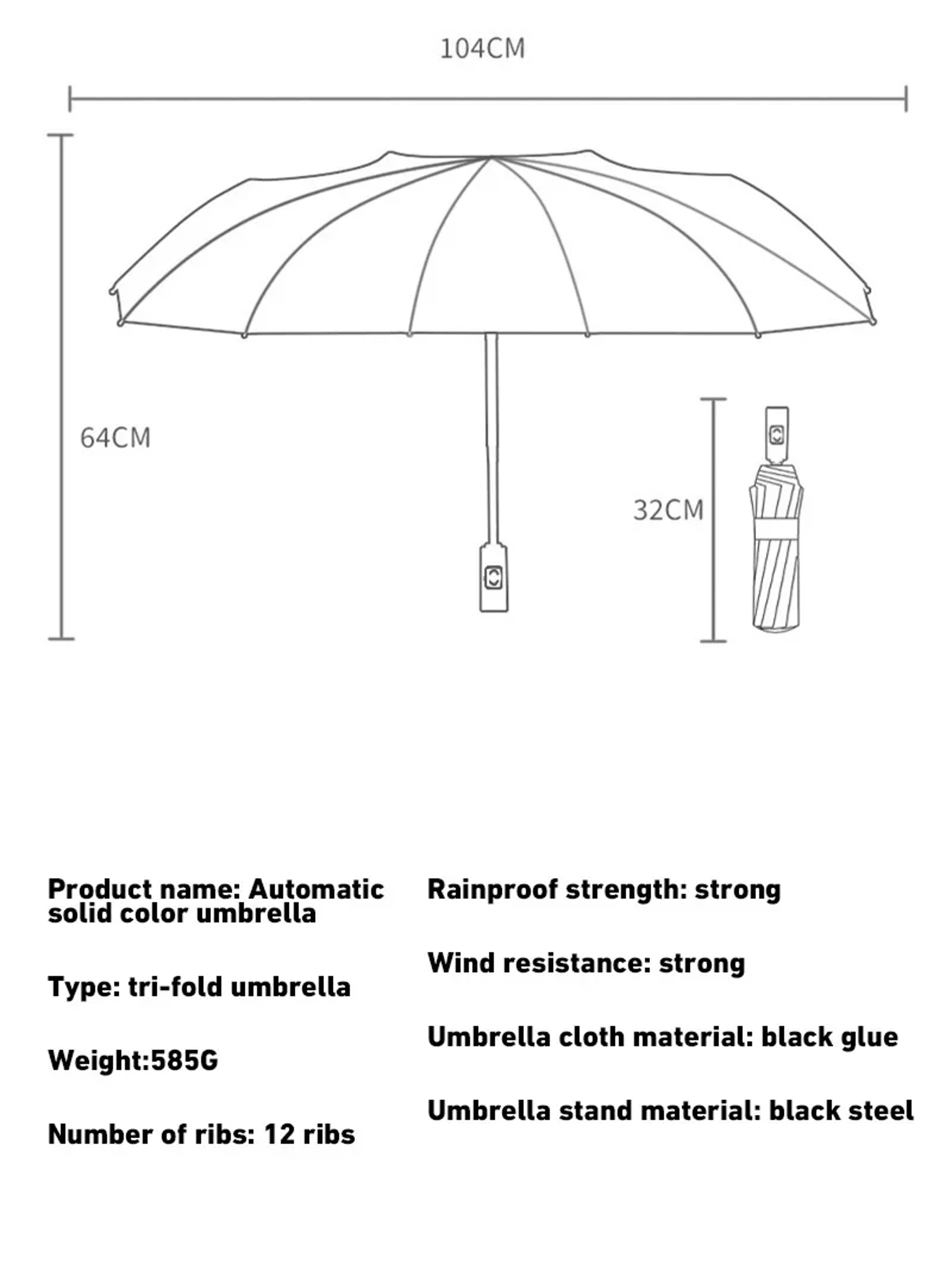 Automatic Umbrella With UV Protection 24Bone Collapsible Sunshade For Outdoor Use 6