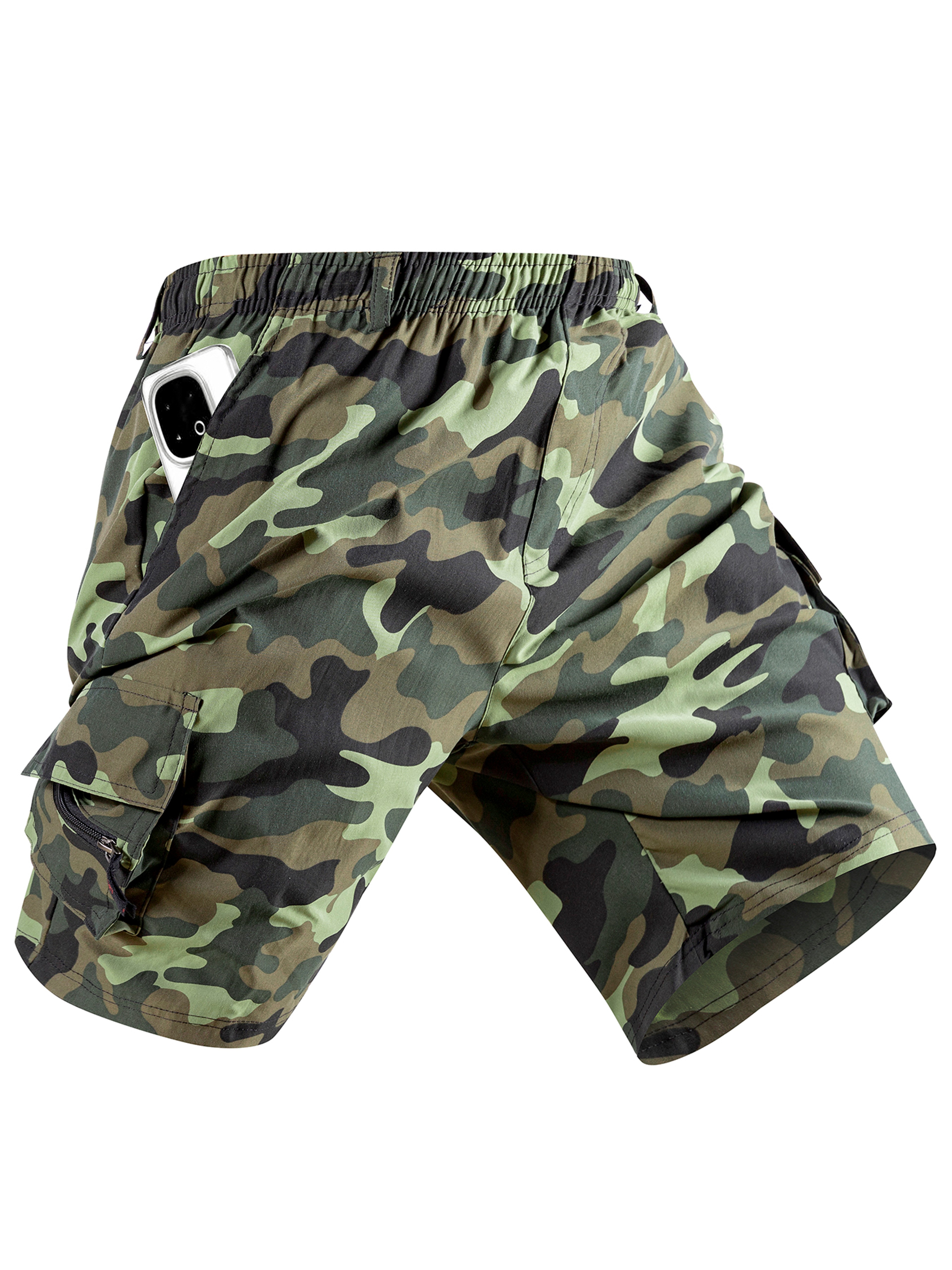 Mens Camouflage Cargo Shorts Tactical Outdoor Work Shorts Lightweight Summer Fit 0