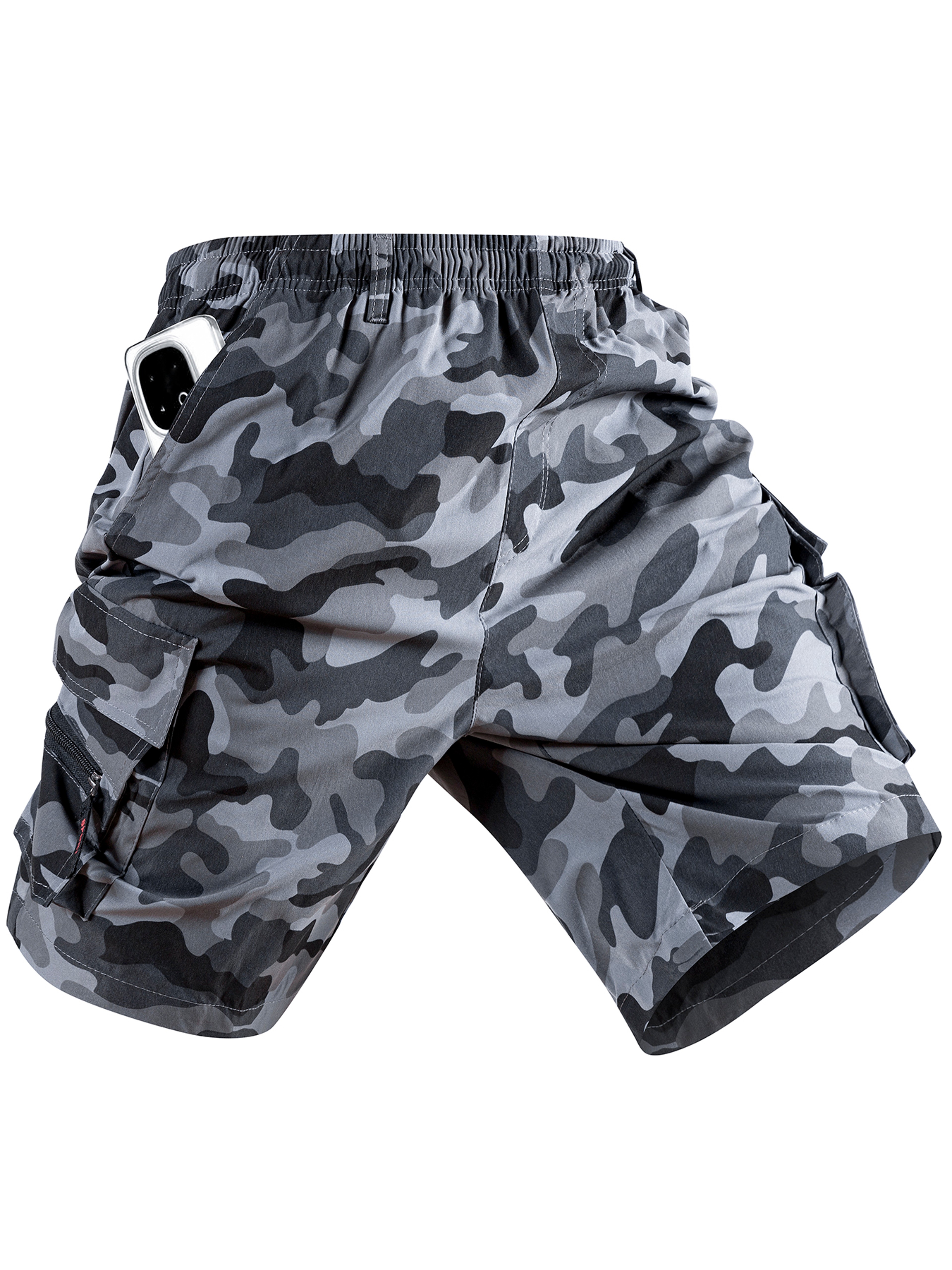 Mens Camouflage Cargo Shorts Tactical Outdoor Work Shorts Lightweight Summer Fit 6