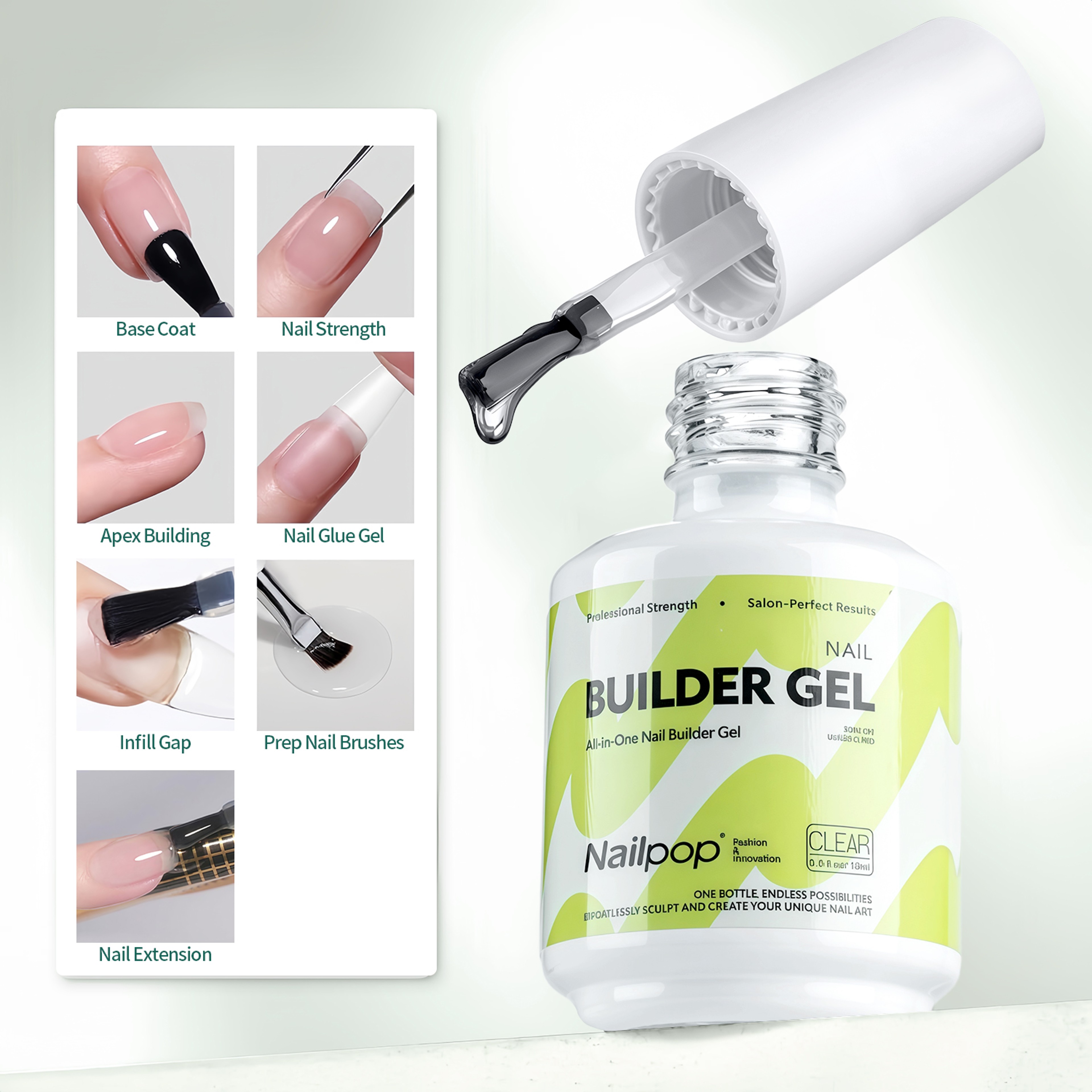 7in1 Builder Nail Gel With Brush For Strong Nail Extensions And Repair 1