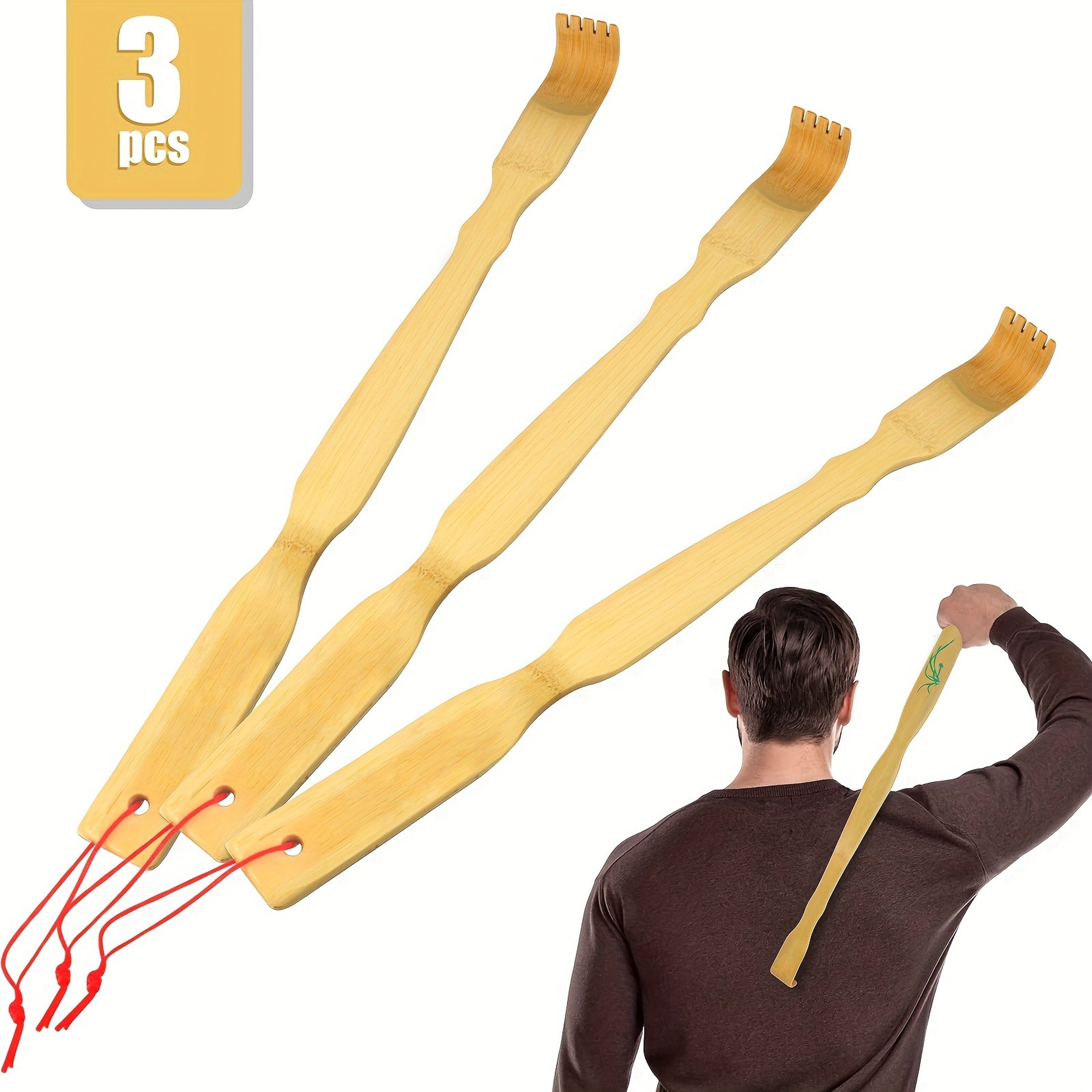 Bamboo Back Scratcher Set Long Handle Itch Relief Tool – view 7