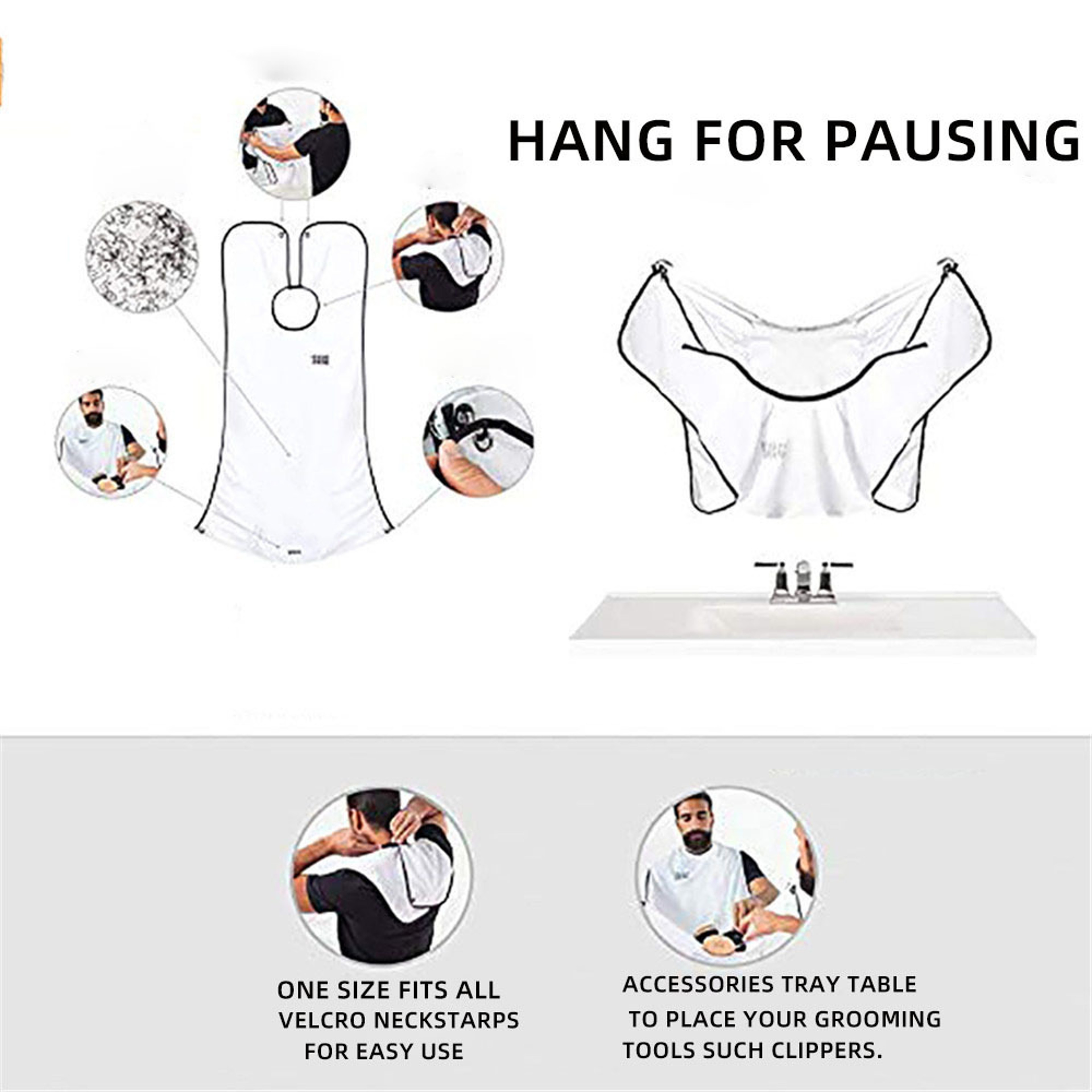 Beard Apron Shaving Bib Mess Free Beard Catcher Cape For Men Grooming 4