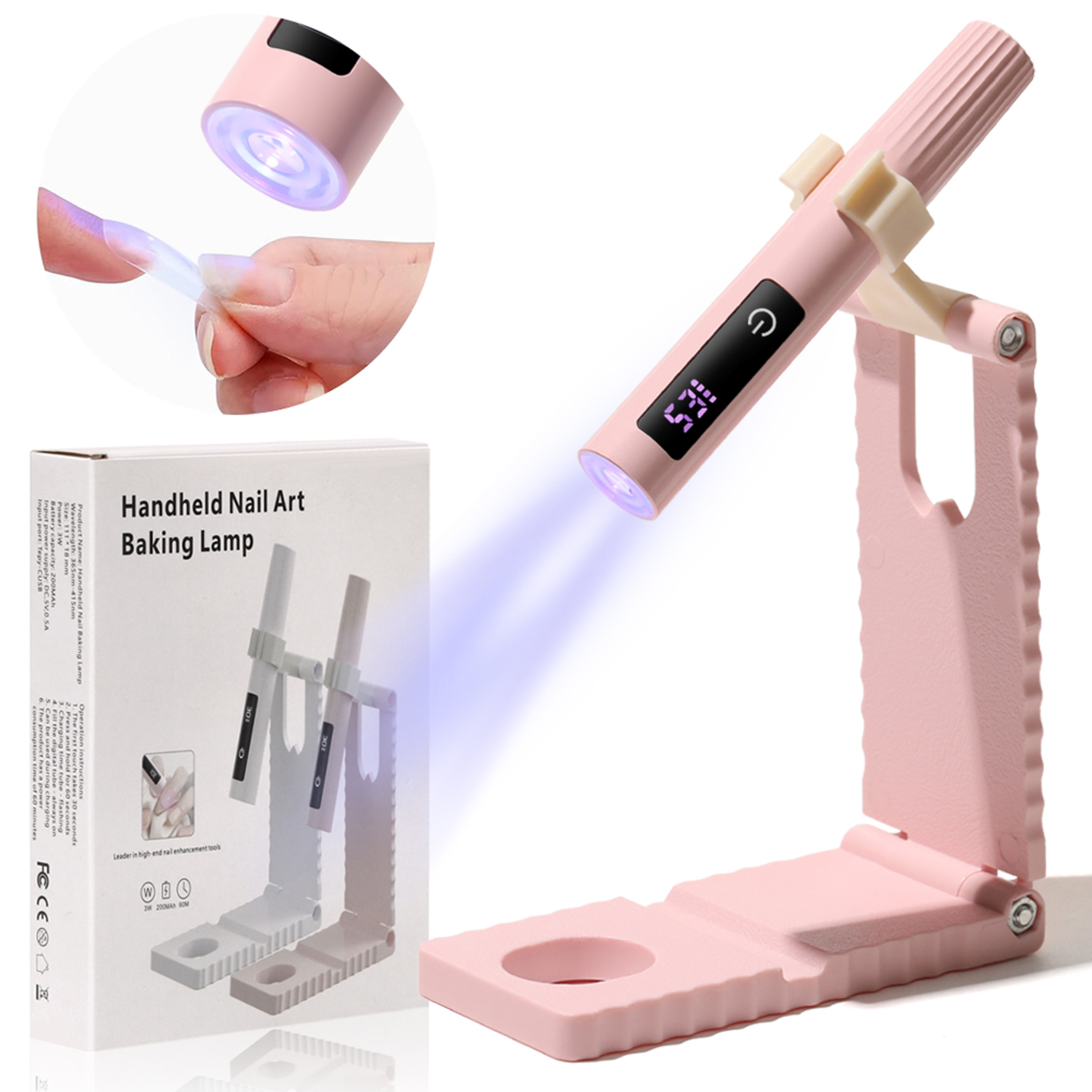 Rechargeable UV Nail Lamp Portable LED Gel Nail Dryer With Touch Timer 0