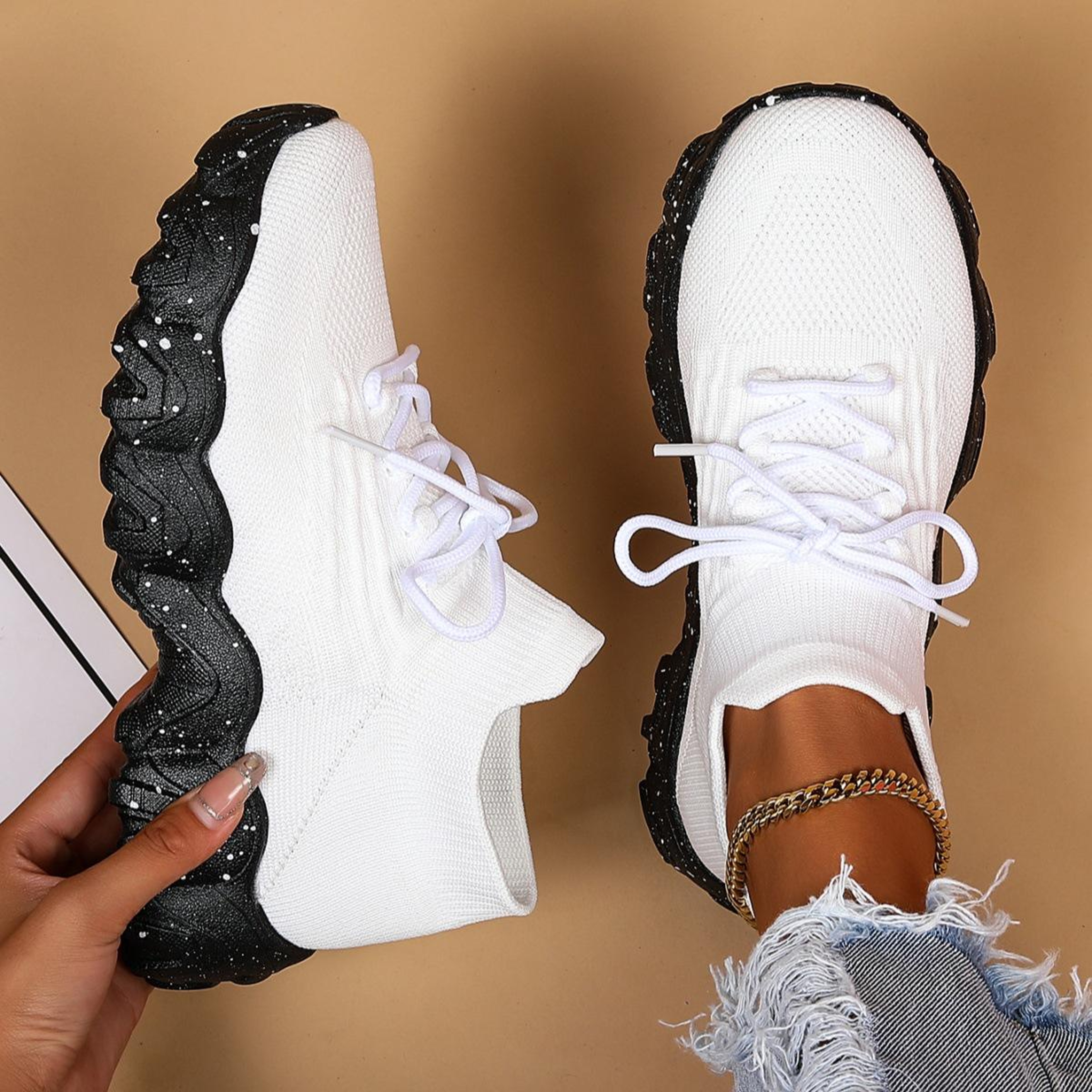 Breathable Mesh Sneakers Women Slip On Platform Walking Shoes 17