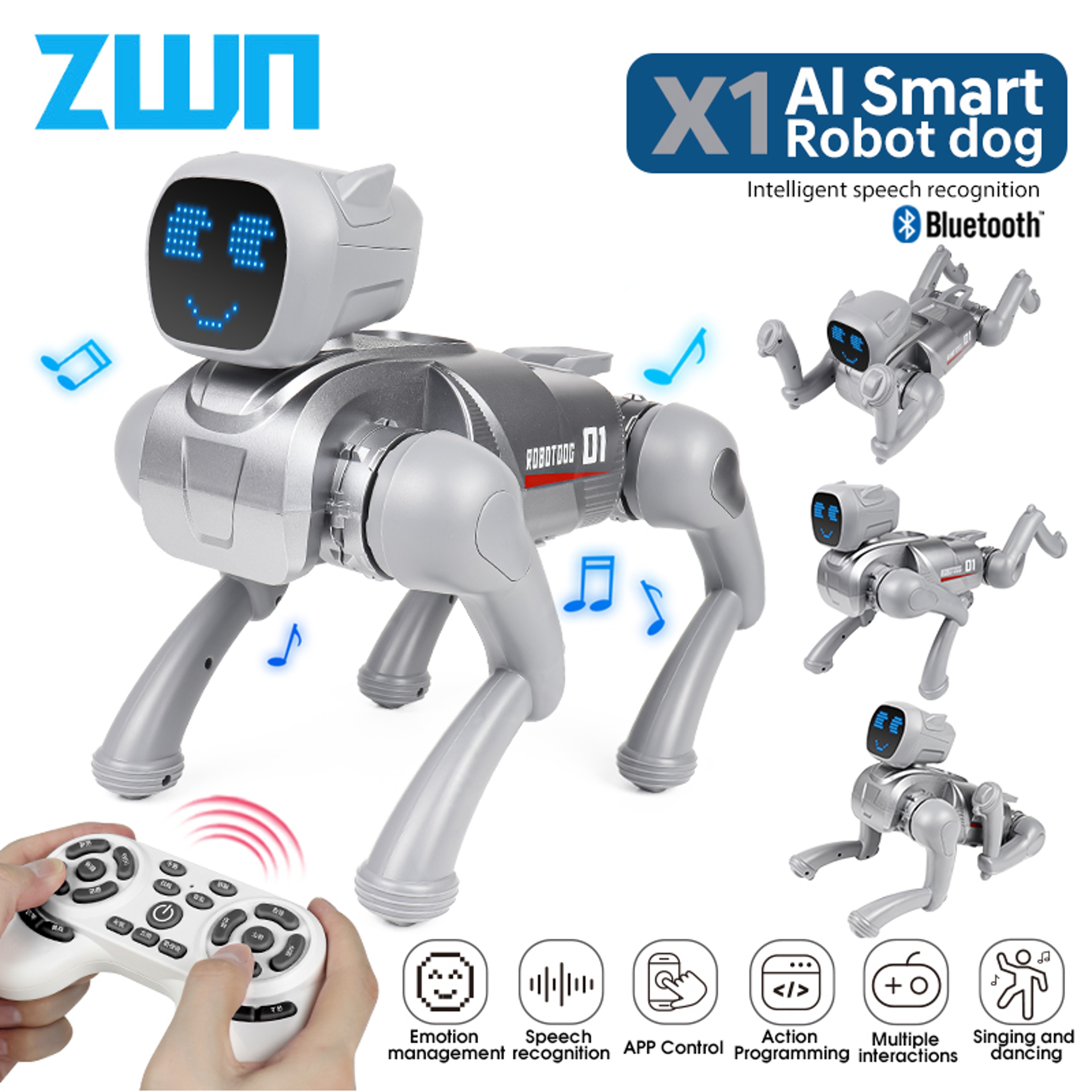 AI Smart Robot Dog Toy with Voice Control Programmable Interactive RC Puppy for Kids – view 1