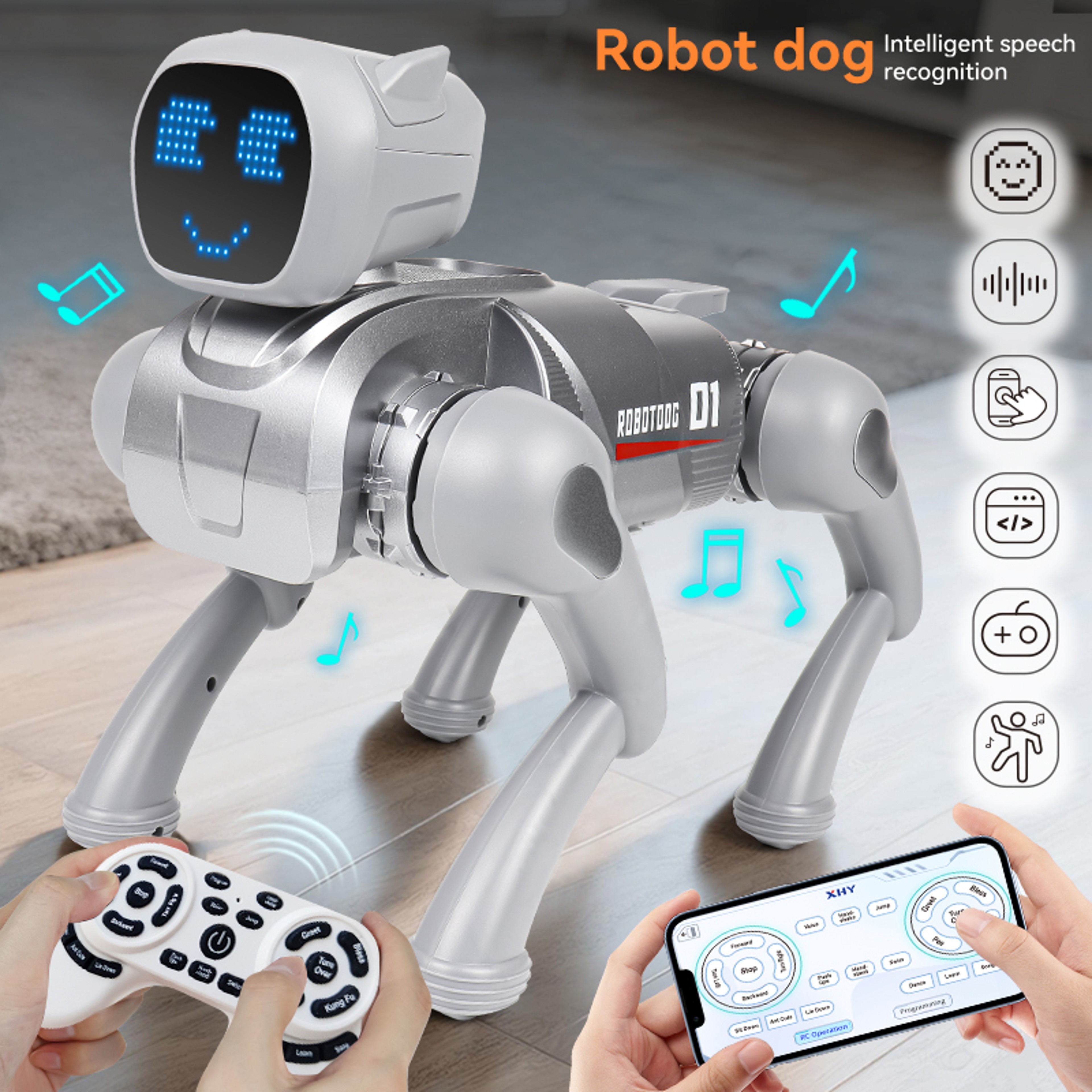 AI Smart Robot Dog Toy with Voice Control Programmable Interactive RC Puppy for Kids – view 2