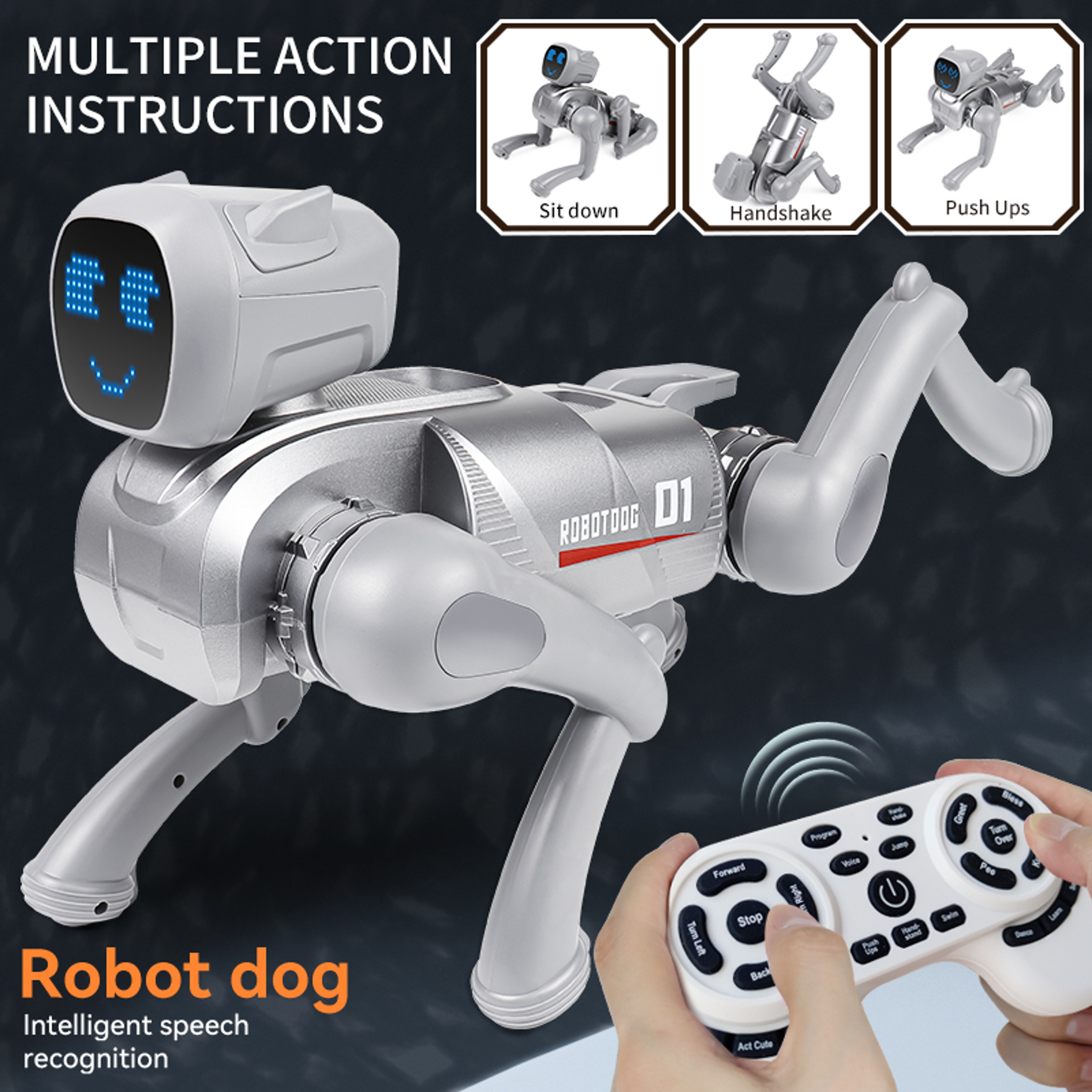 AI Smart Robot Dog Toy with Voice Control Programmable Interactive RC Puppy for Kids – view 3