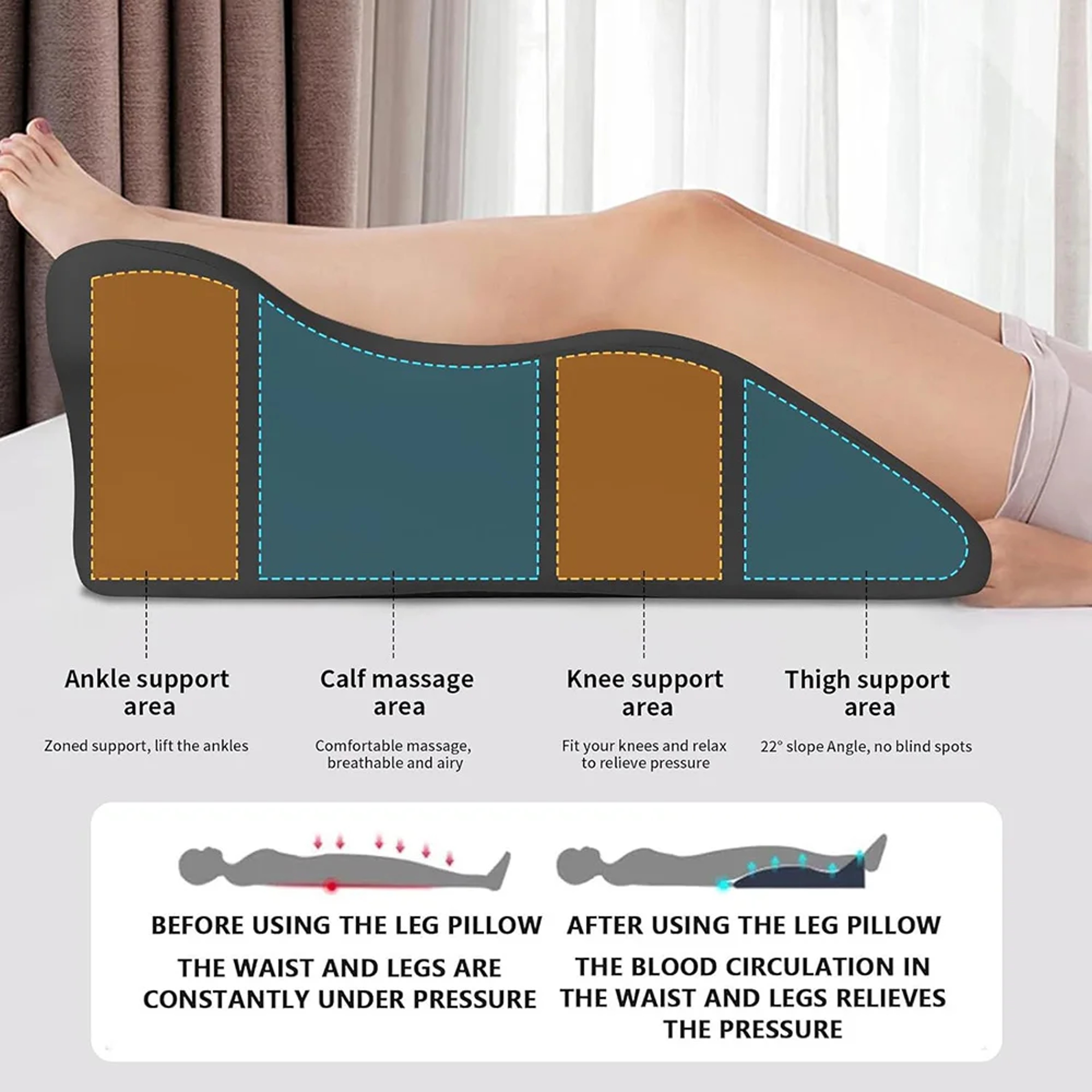 Memory Foam Bed Wedge Pillow For Acid Reflux Reading And Prone Sleeping Support 2