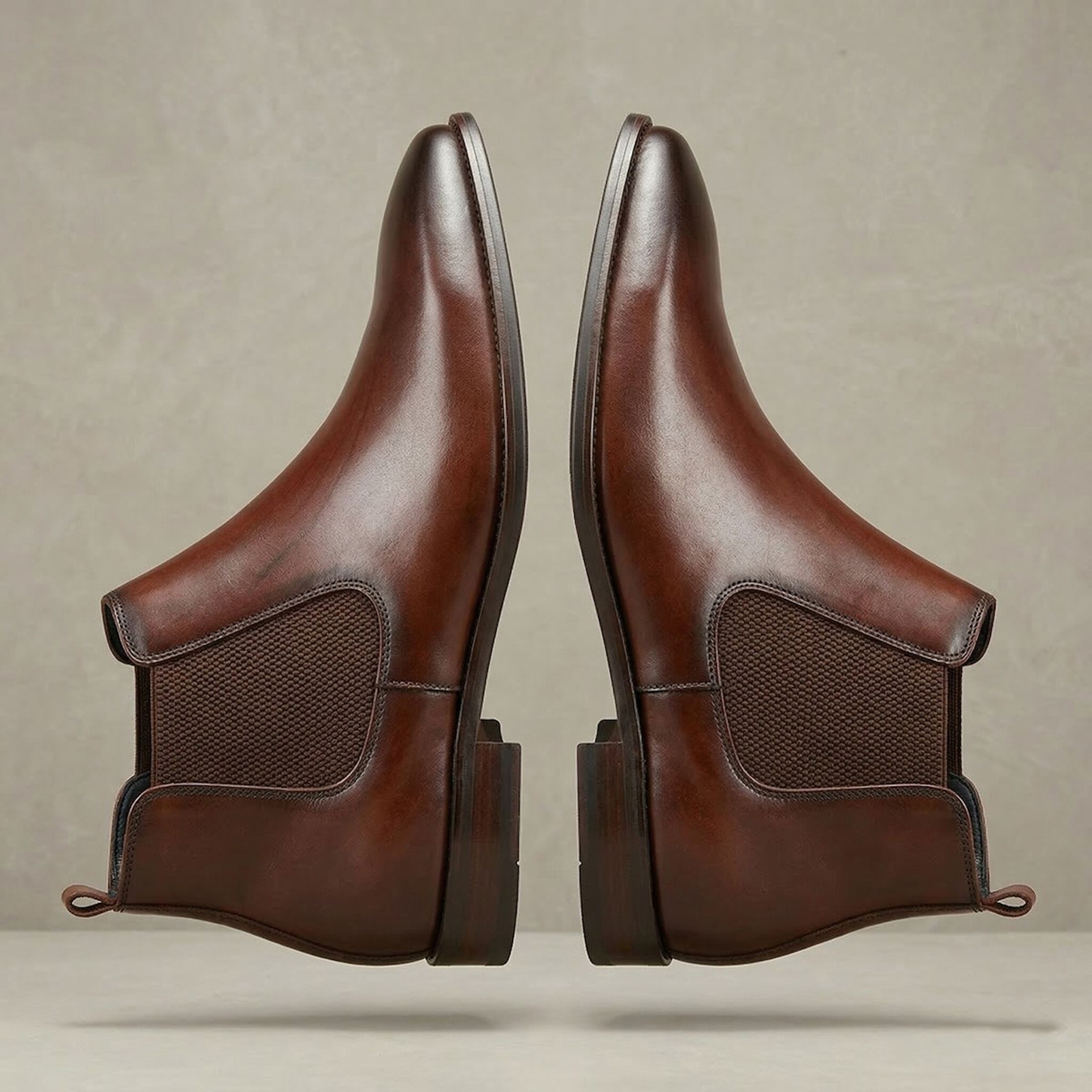 Mens Calf Leather Chelsea Boots British Riding Style Winter Ankle Boots 1