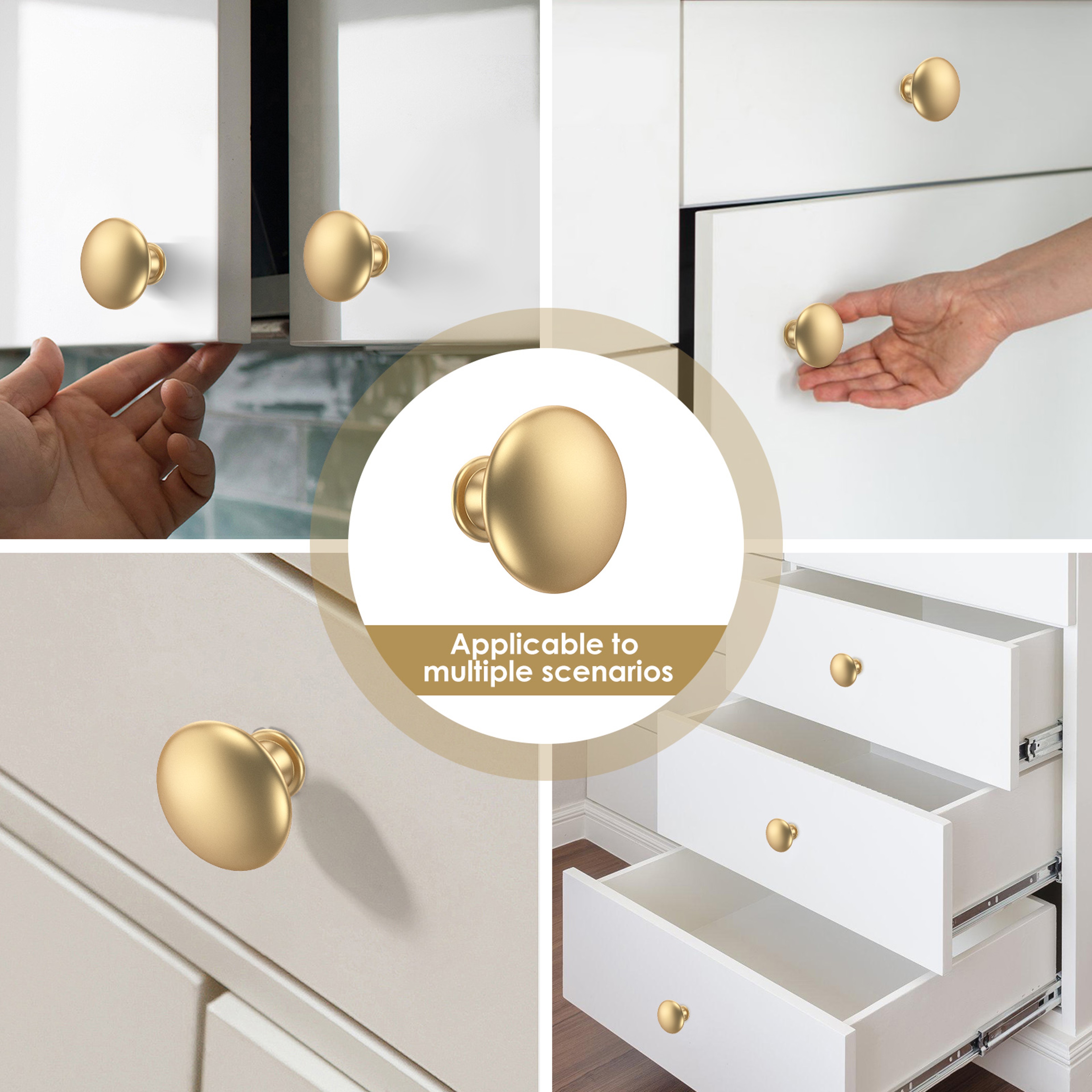 Rustproof Gold Cabinet Knobs Set Elegant Zinc Alloy Drawer Pull Handles Furniture Hardware – view 5