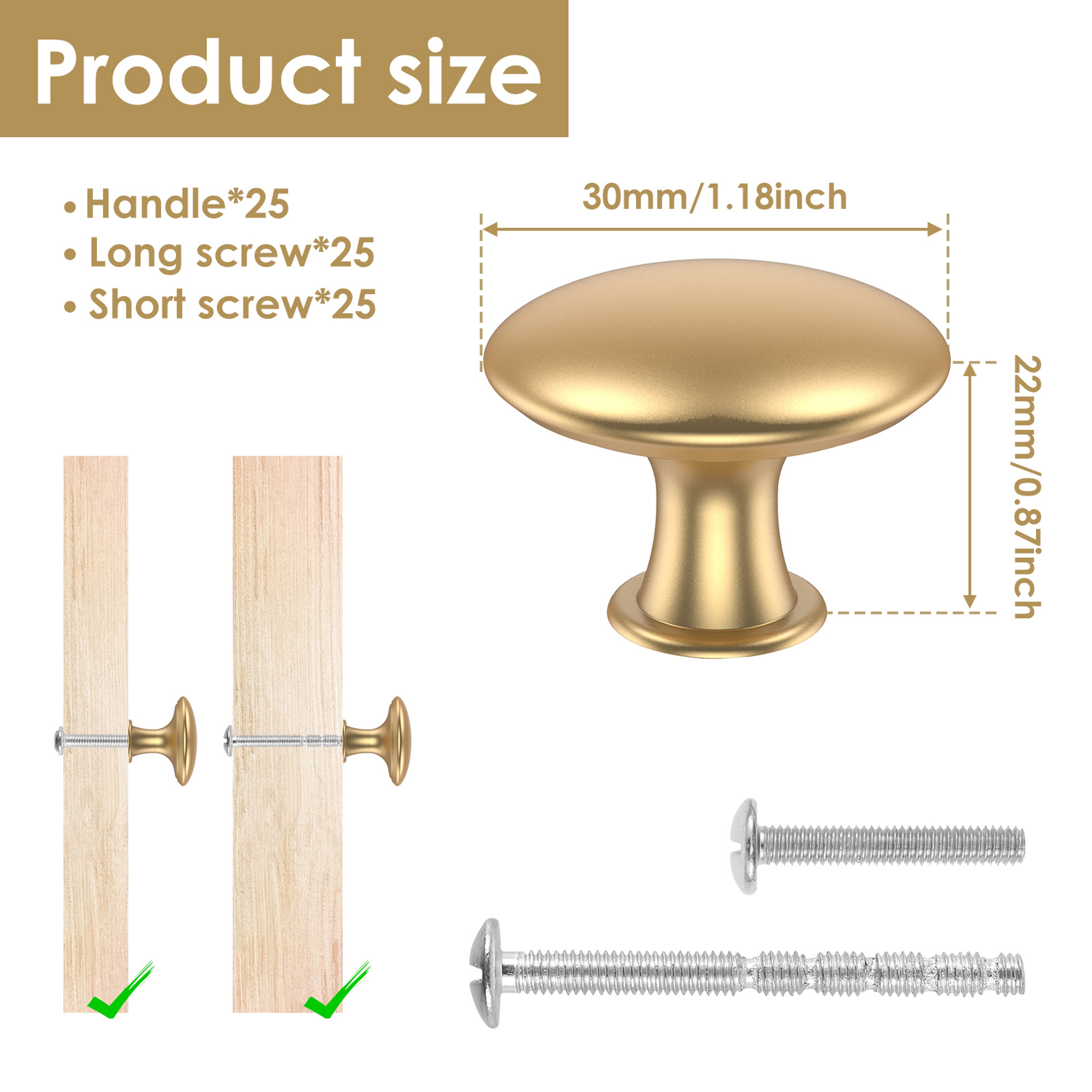 Rustproof Gold Cabinet Knobs Set Elegant Zinc Alloy Drawer Pull Handles Furniture Hardware – view 6