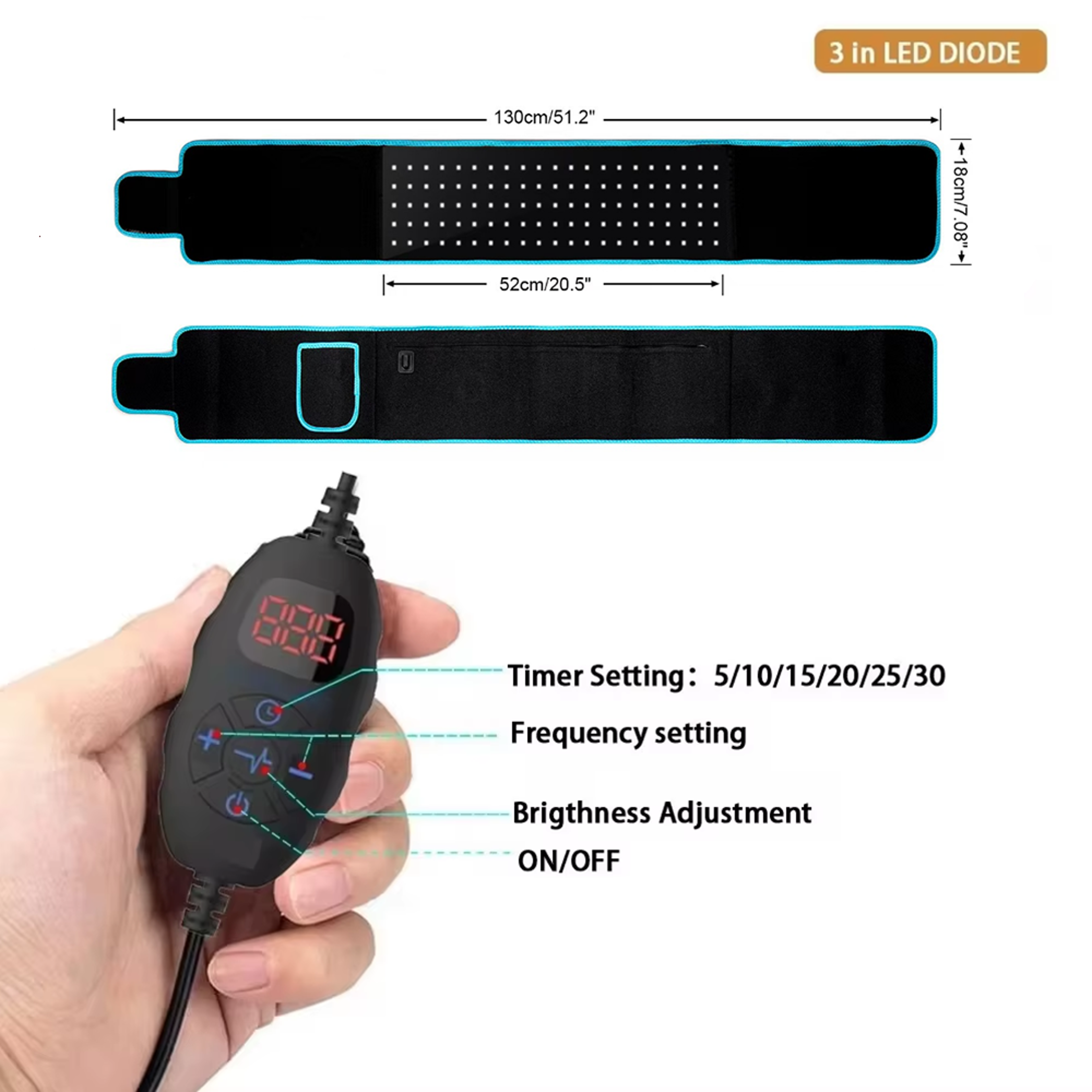 Red Light Therapy Belt Infrared Therapy Wrap for Back Waist Muscle Recovery and Body Wellness – view 5
