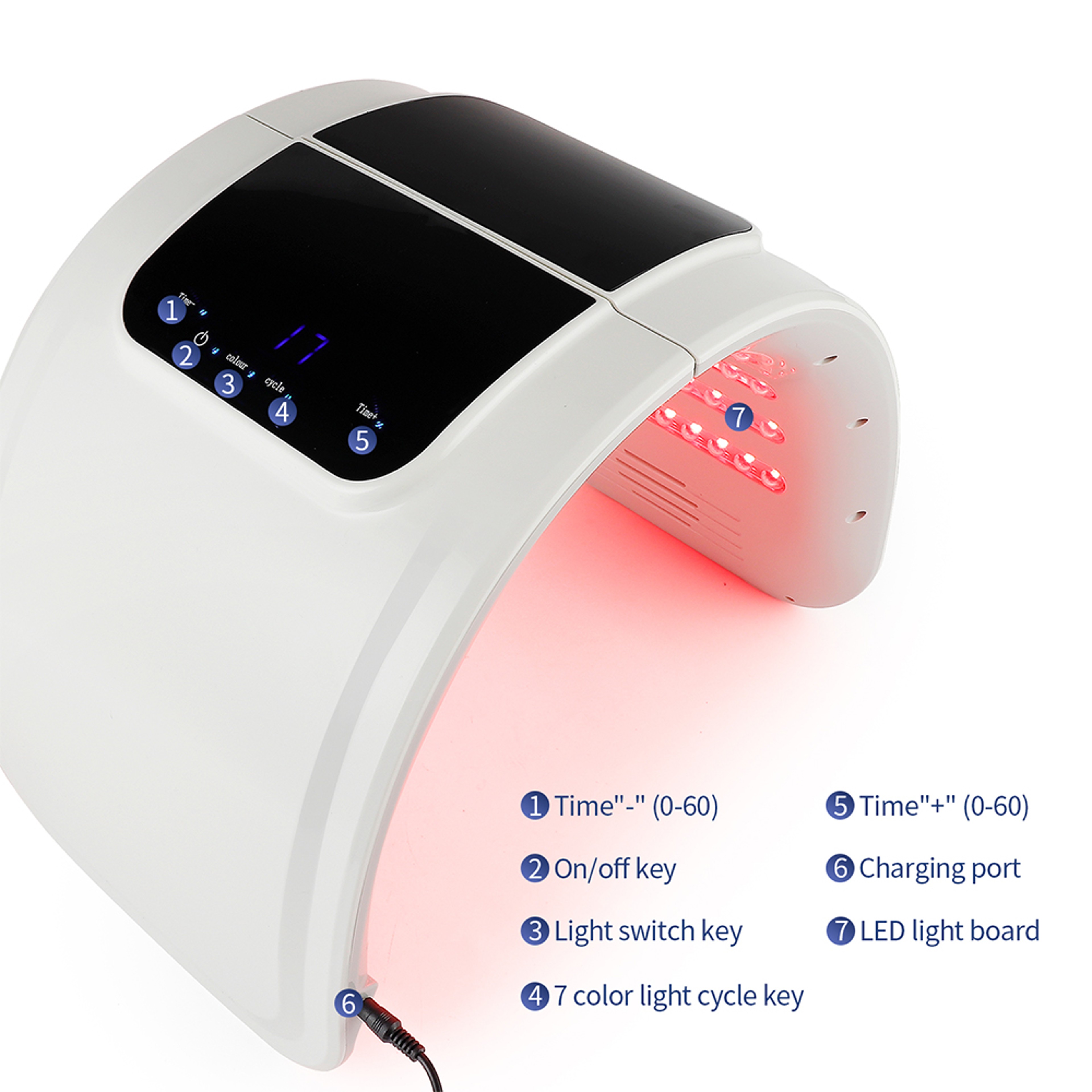 Professional LED Face Mask Red Light Therapy 7 Color Skin Rejuvenation Beauty Device 1