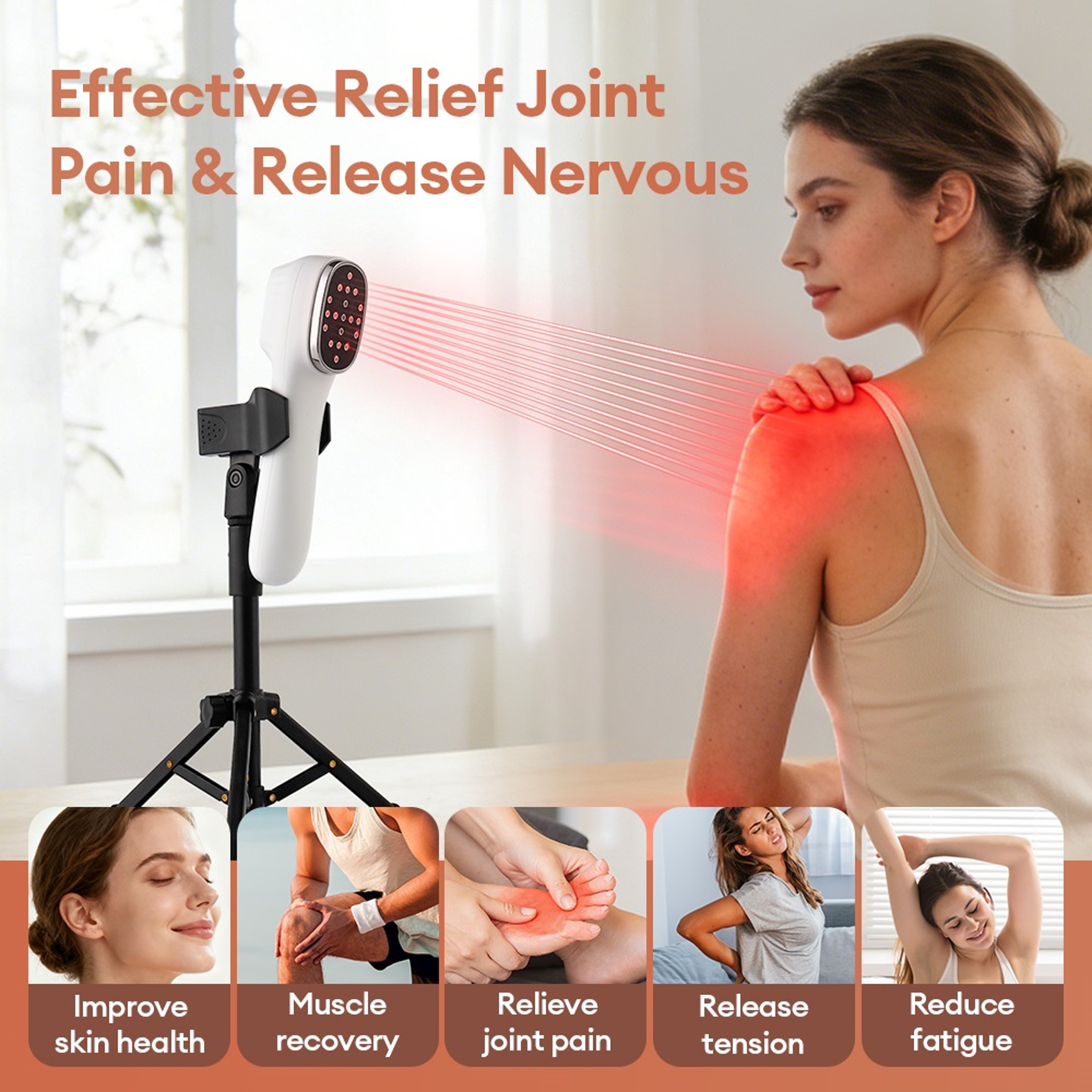 Portable Red Light Therapy Device for Face and Body 650nm 808nm Infrared Therapy Wand – view 2