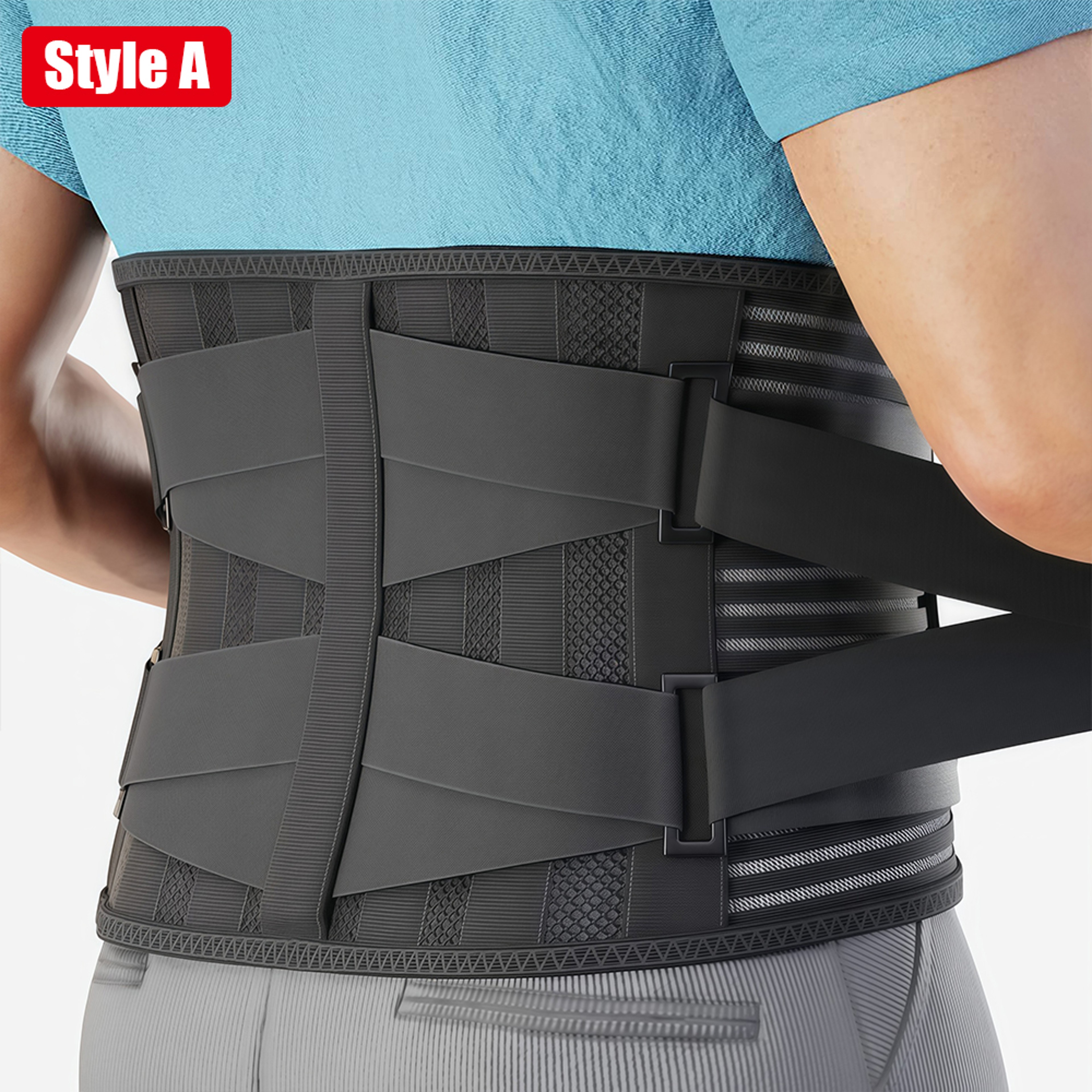 Elstiac Adjustable Lumbar Support Belt Back Brace Waist Trainer For Men And Women 5
