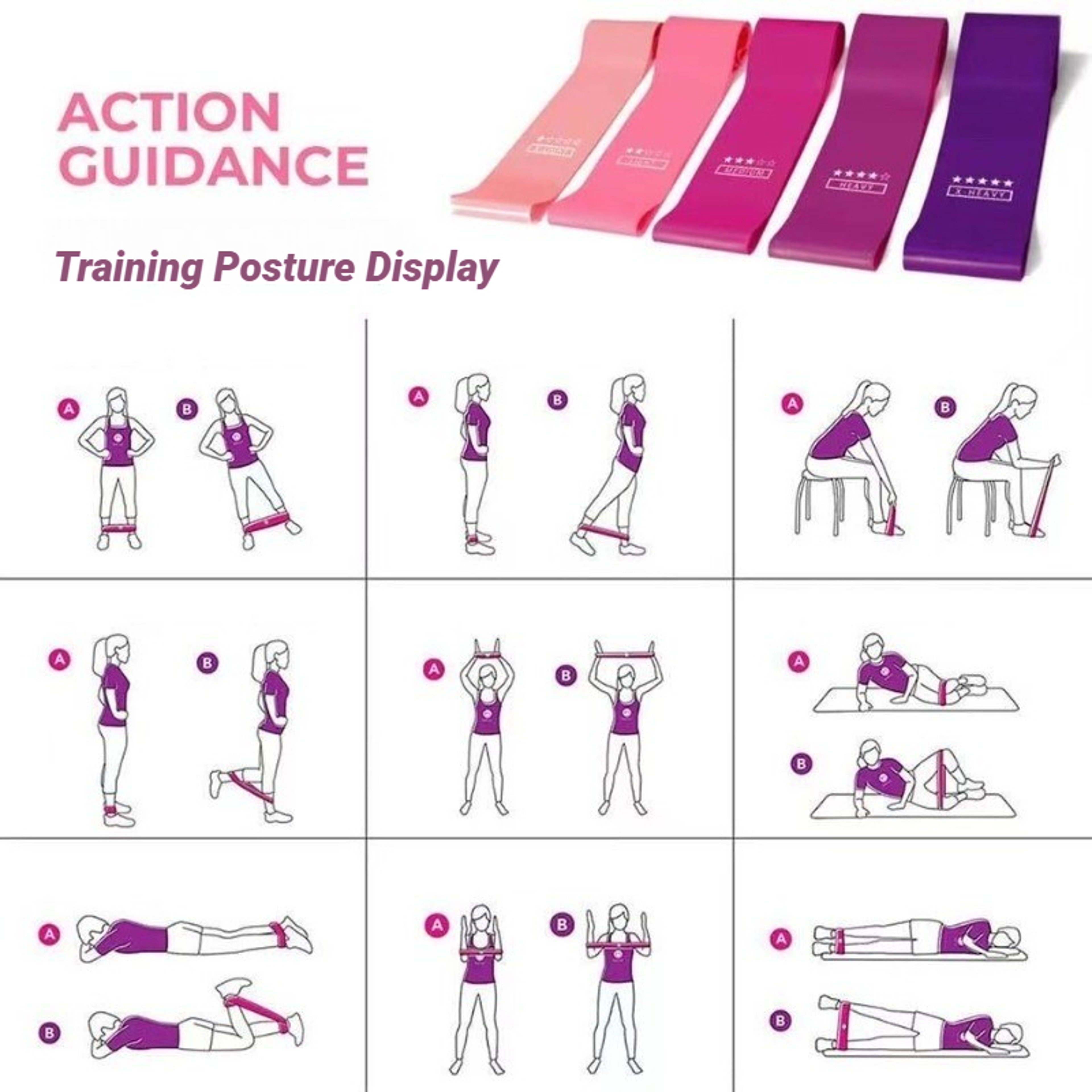 Latex Resistance Bands Set for Full Body Strength Training Yoga and Travel Workouts – view 5